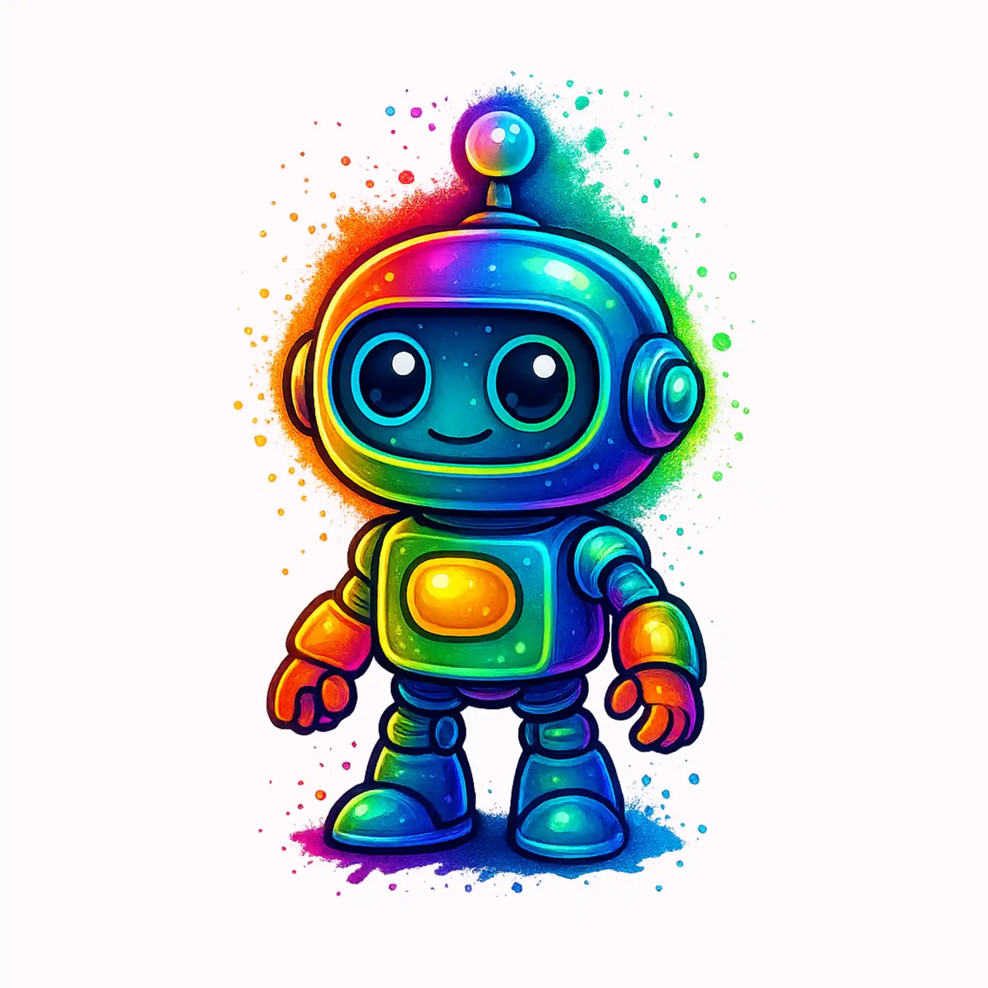 Permanent Sticker Roboter Farbenrobbi