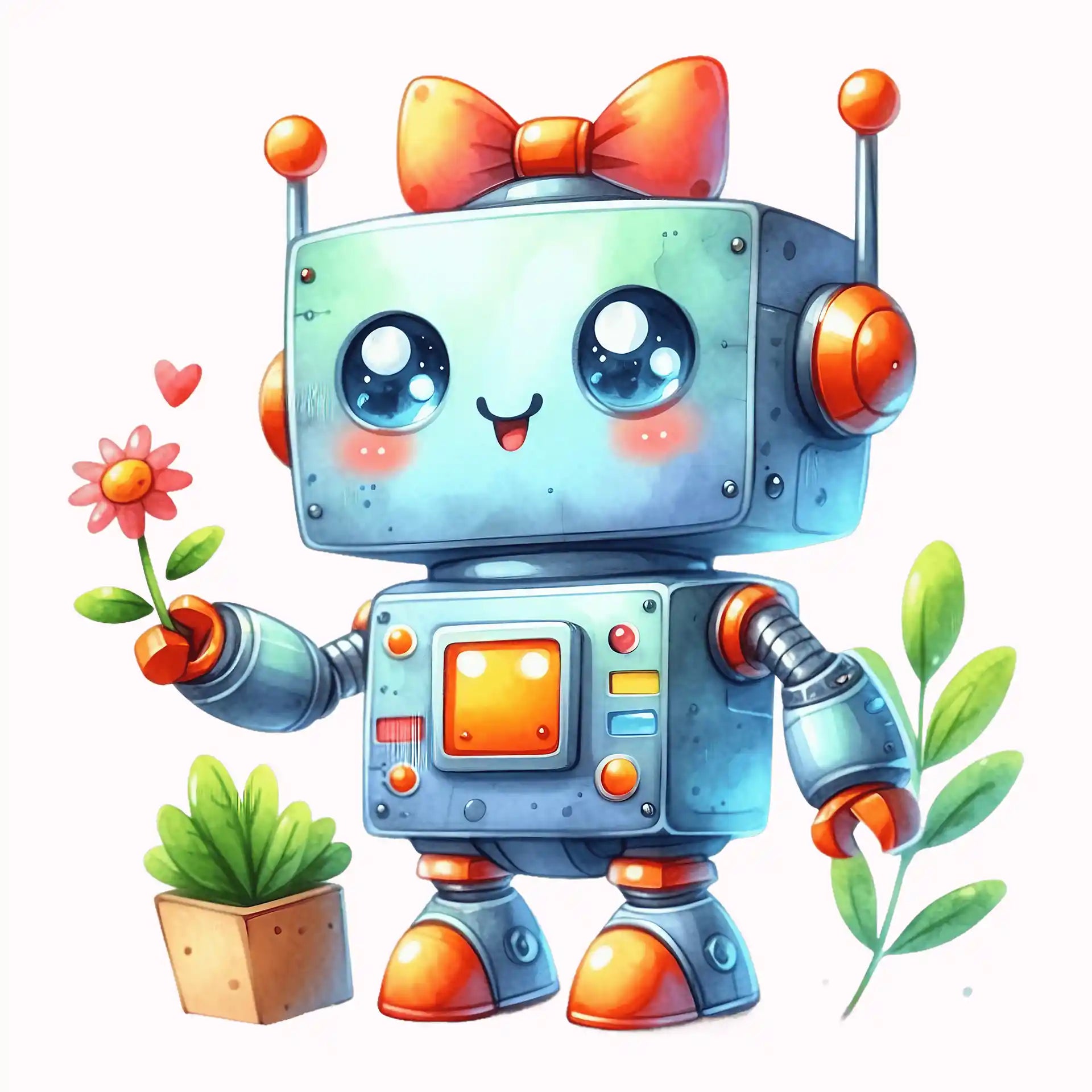 Permanent Sticker Roboter Gartenzauber Flori