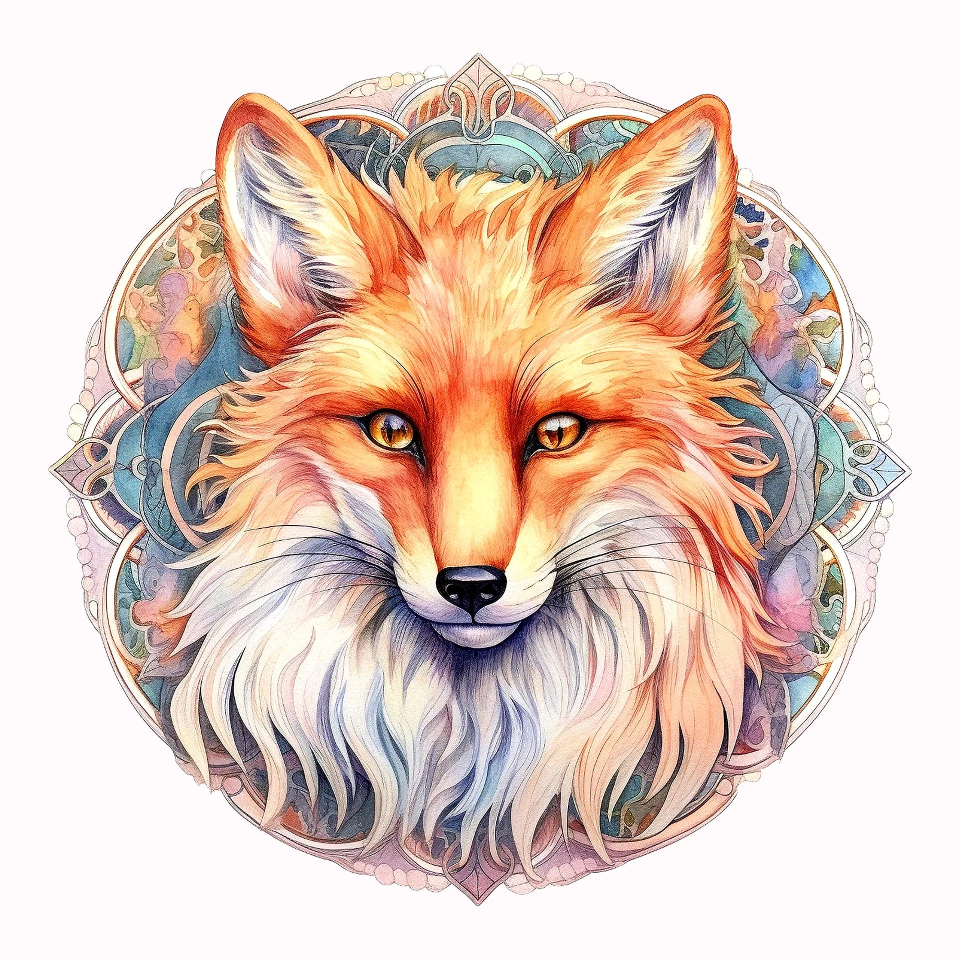 Permanent Sticker Rosa Mandala Fuchs