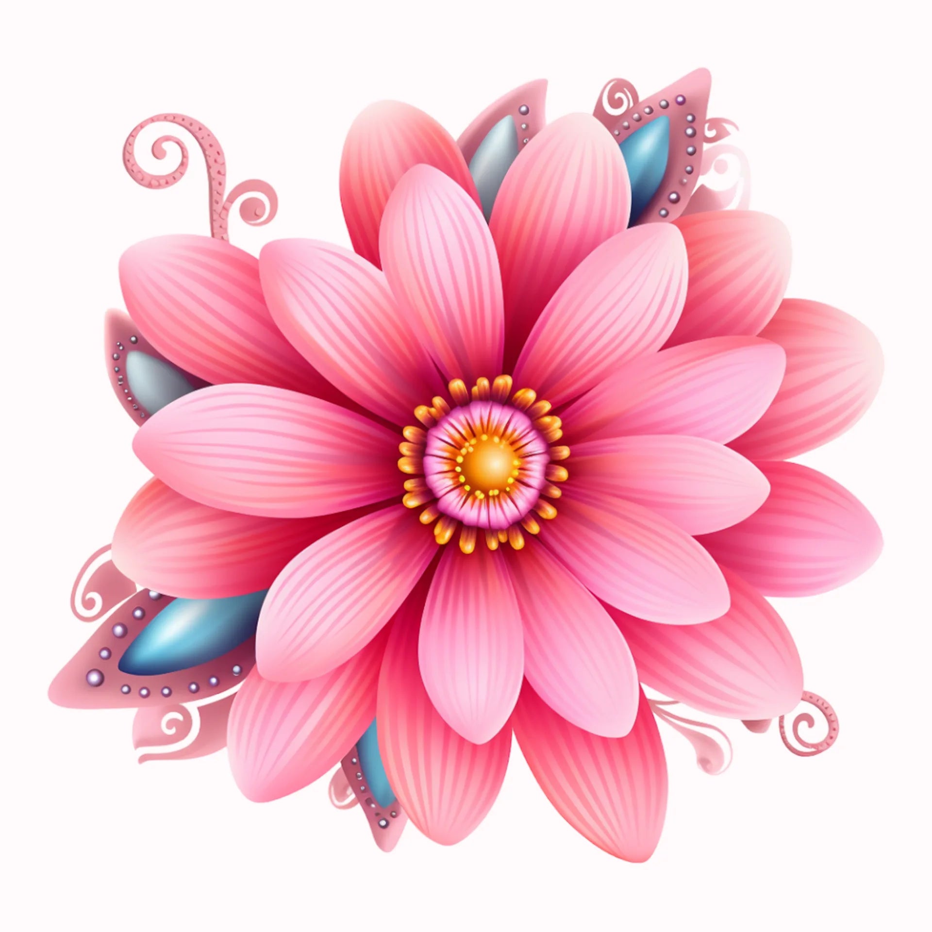 Permanent Sticker Rosablüte