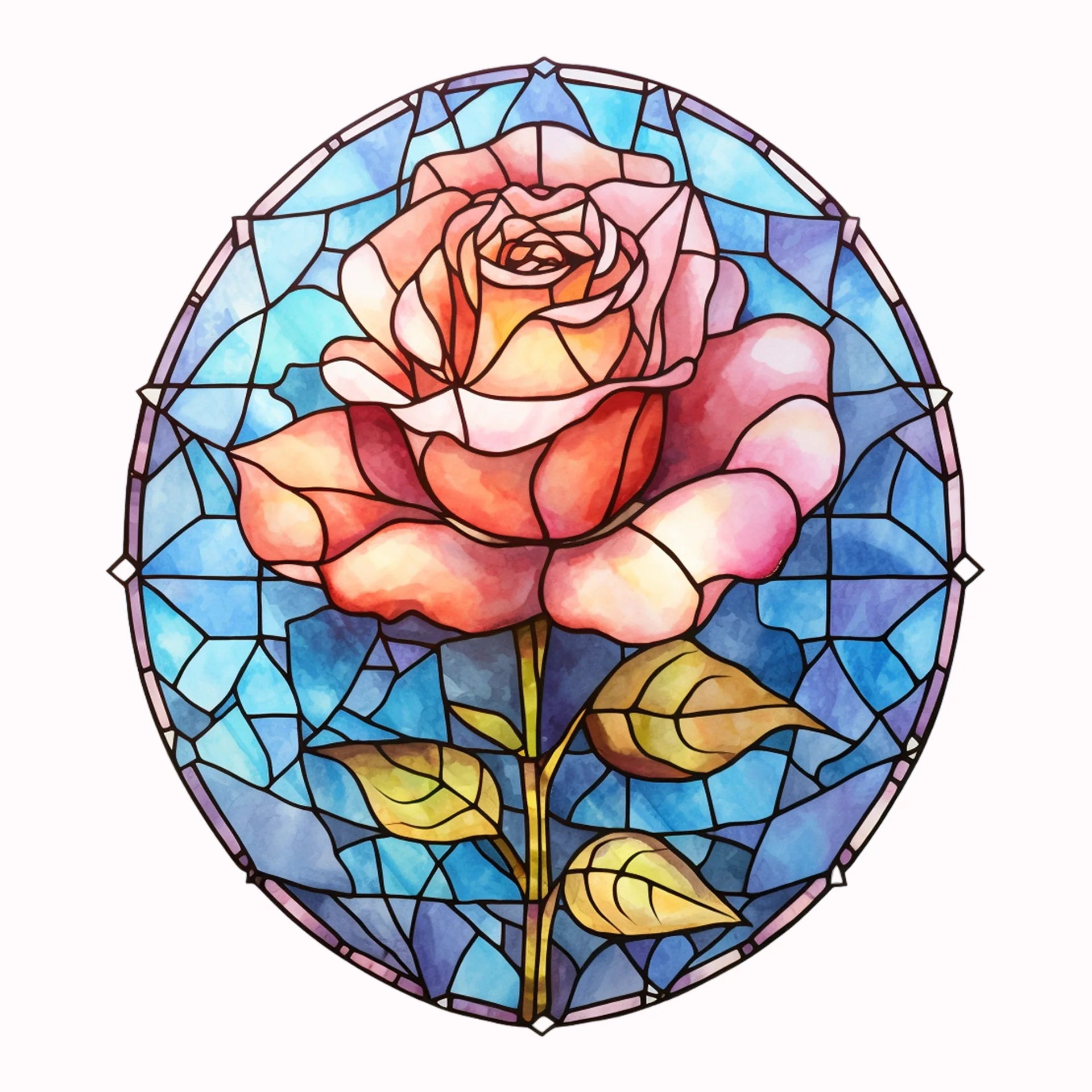 Permanent Sticker Rose Mosaik