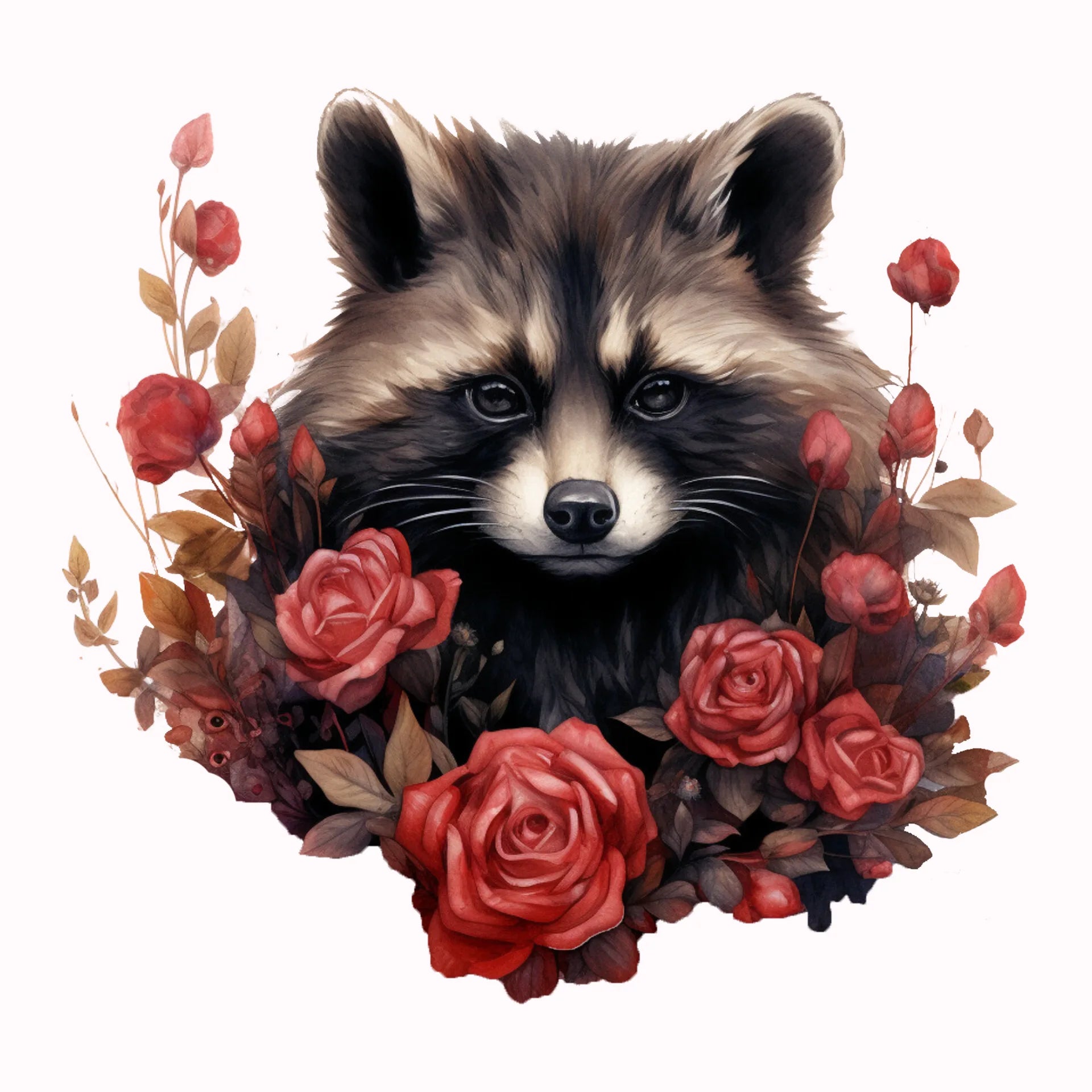Permanent Sticker Rosen Waschbär