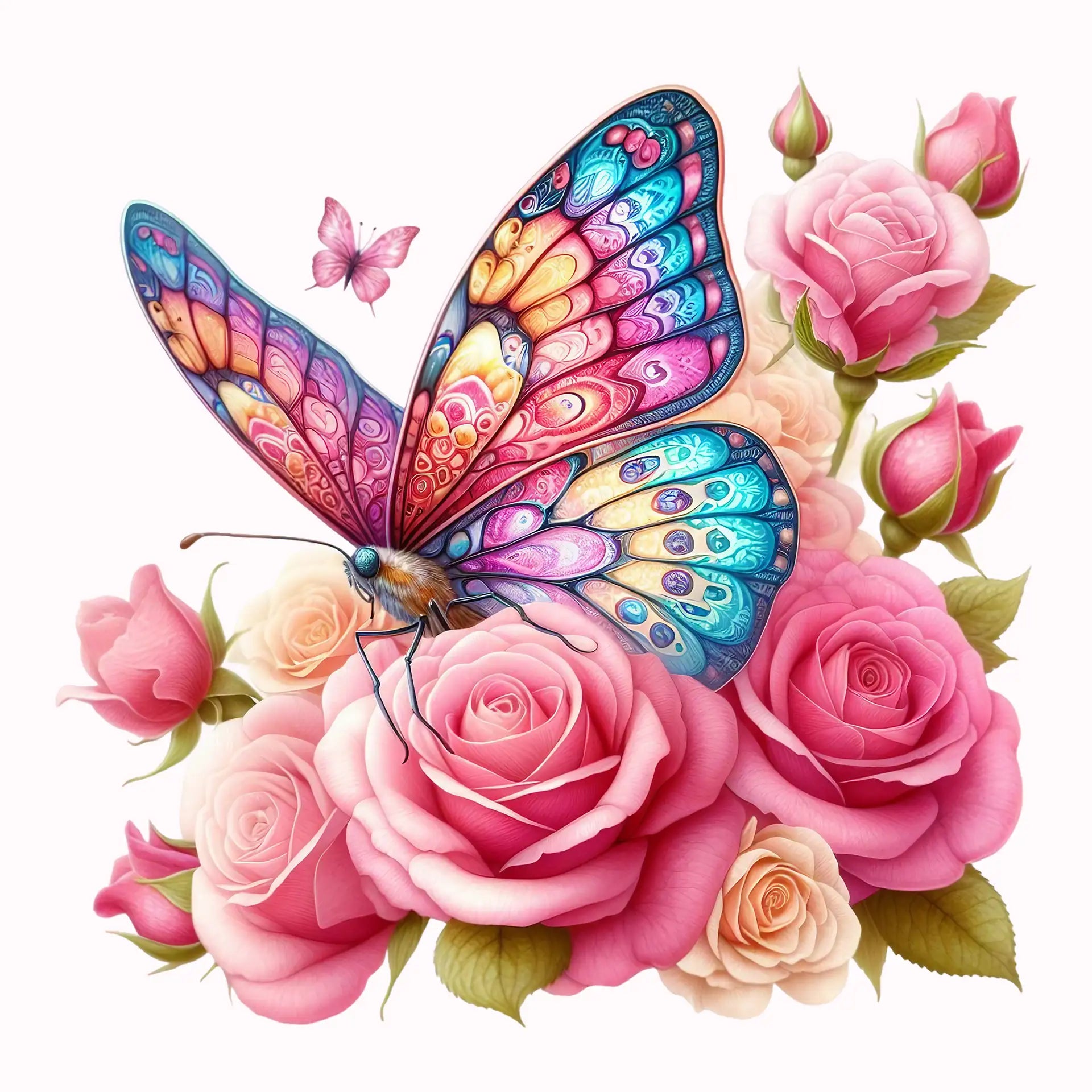 Permanent Sticker Rosentanz Schmetterling