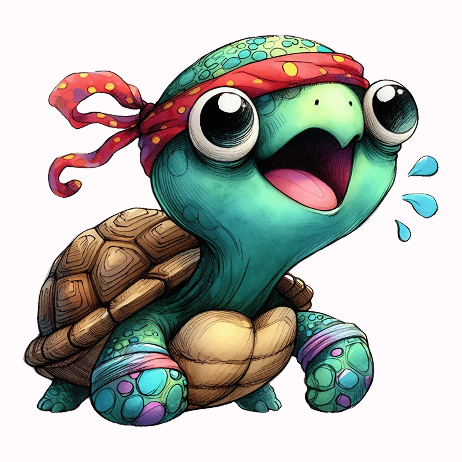 Permanent Sticker Schildkröte Banditenherz