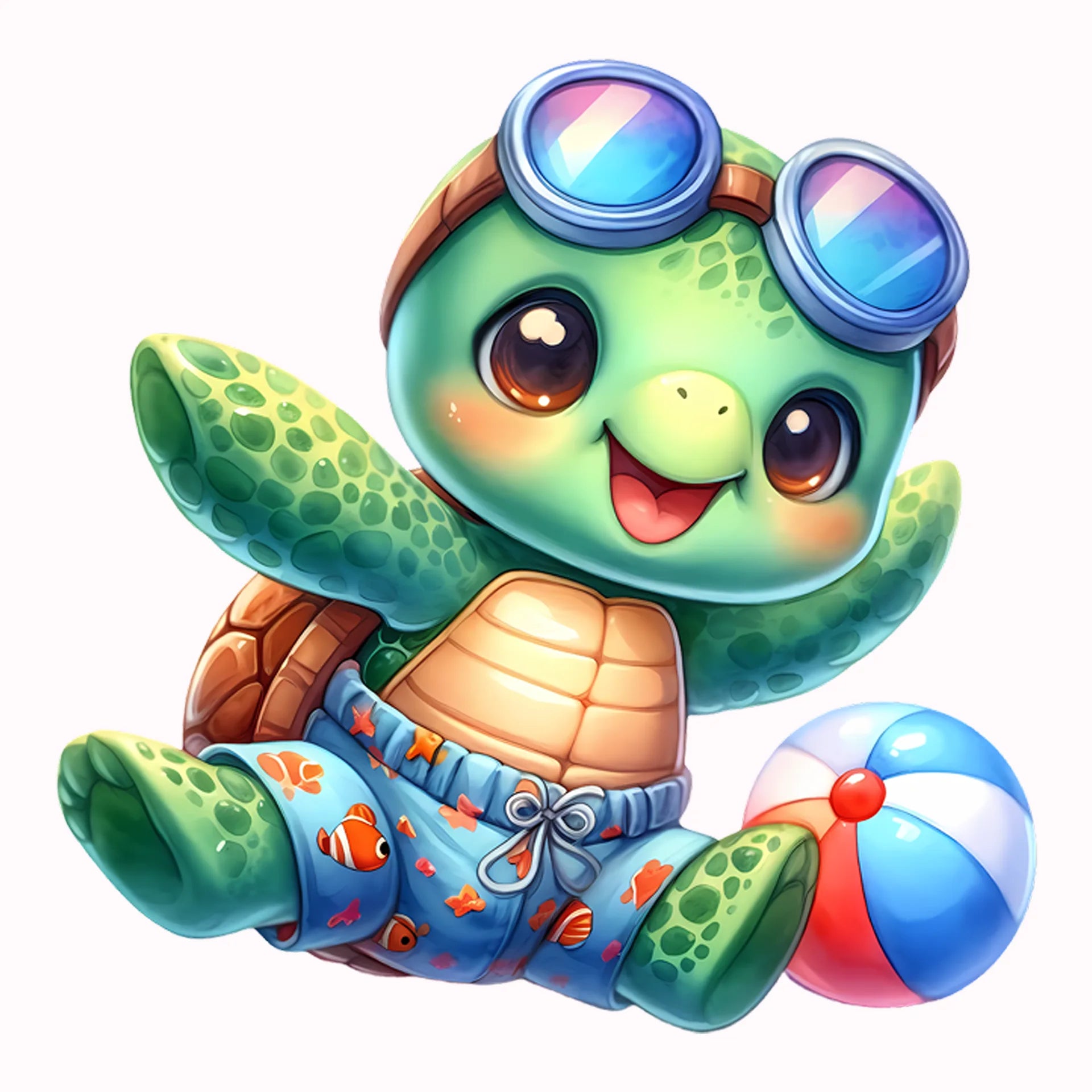 Permanent Sticker Schildkröte fröhlicher Wasserspaß