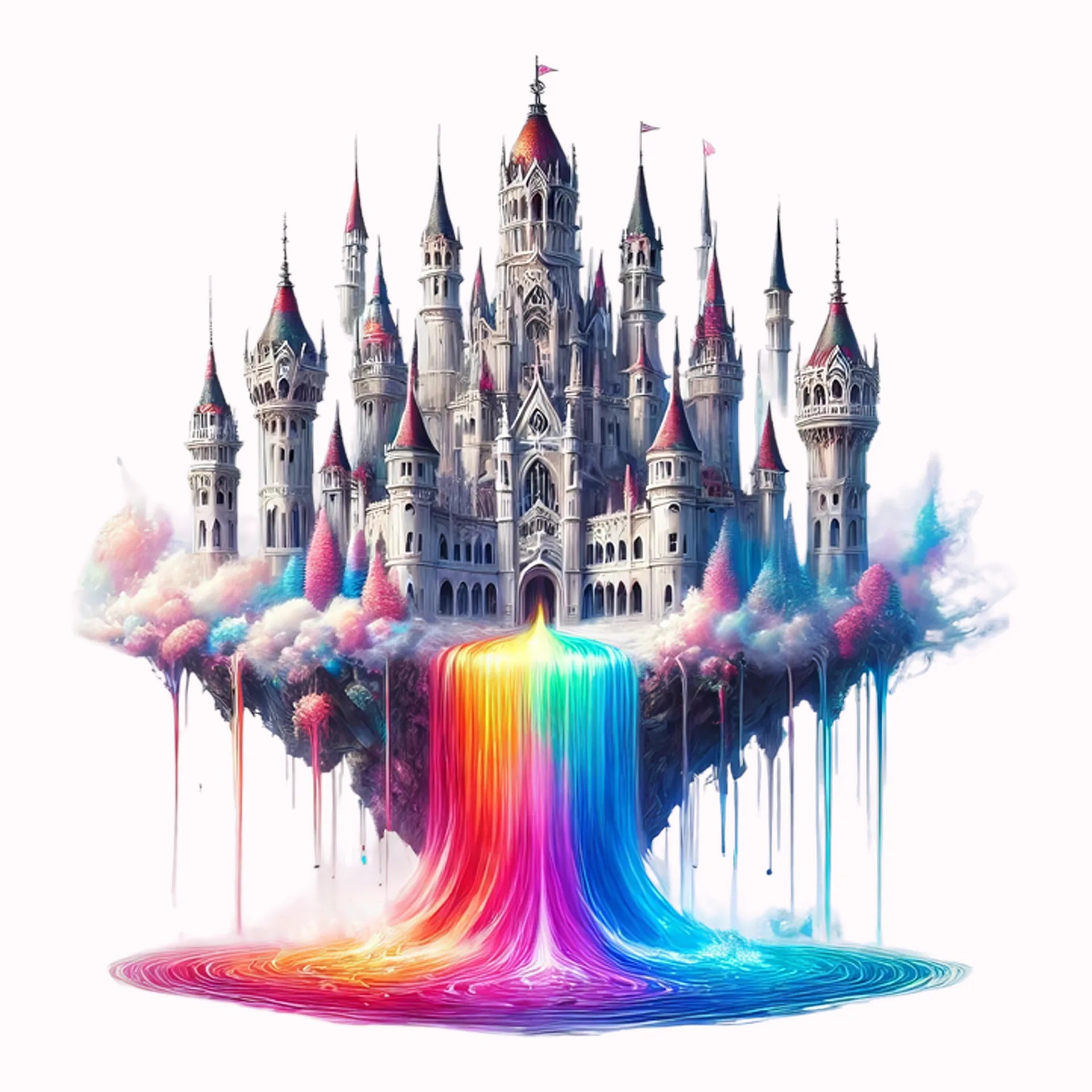 Permanent Sticker Schloss Auroria Wasserfall