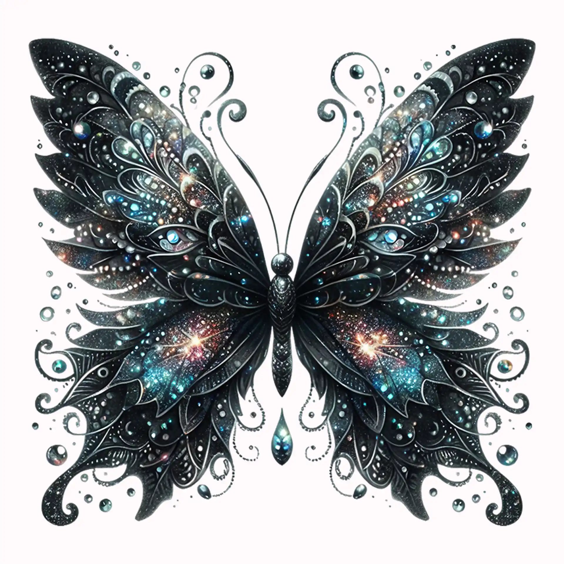 Permanent Sticker Schmetterling schwarzer Nachtglanz