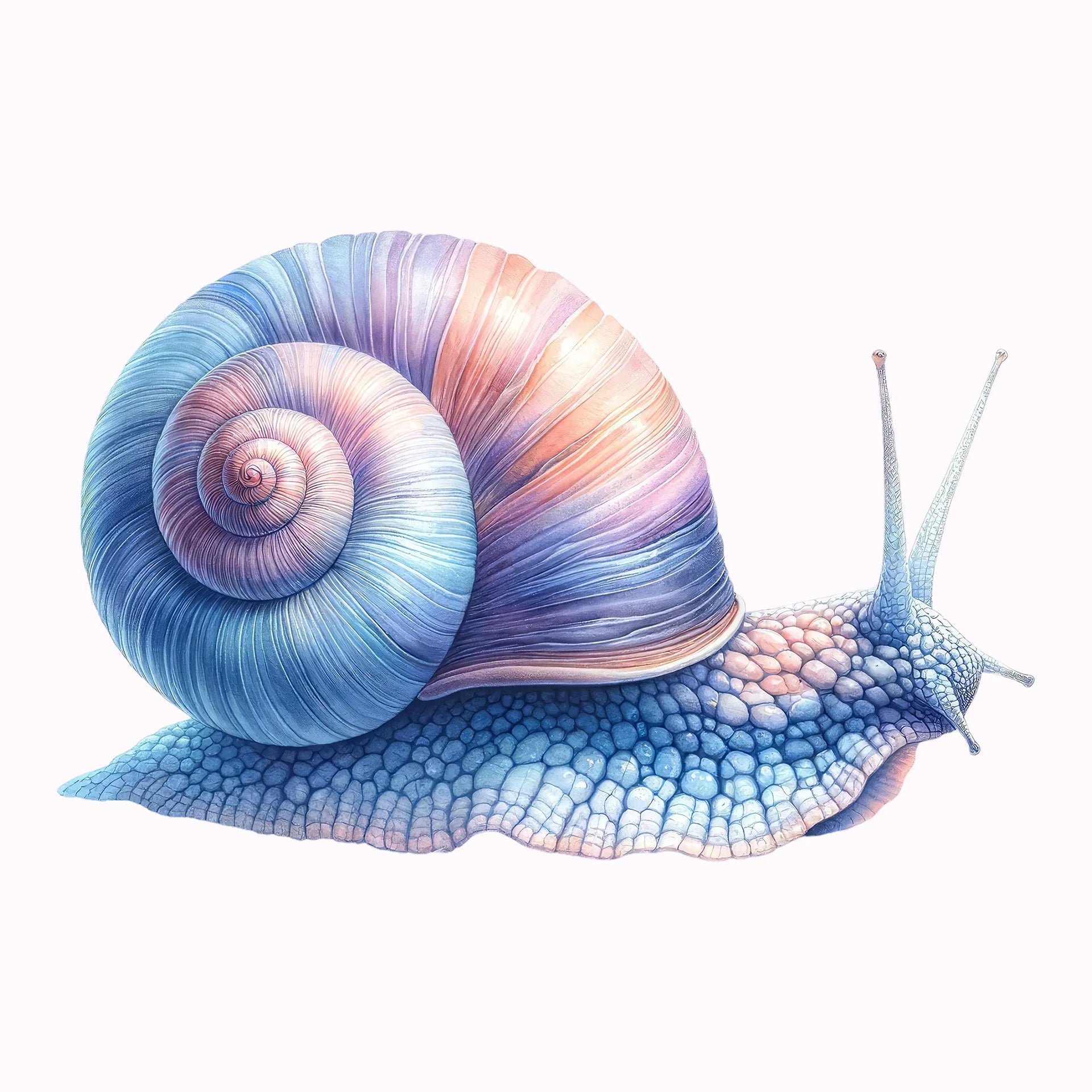 Permanent Sticker Schnecke Blau