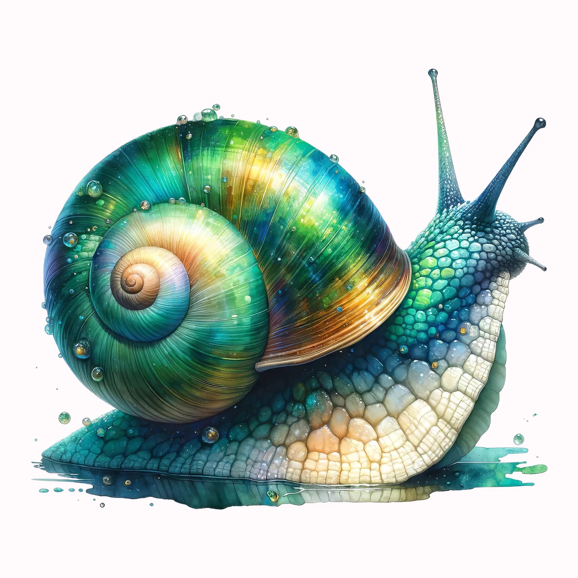 Permanent Sticker Schnecke Grün