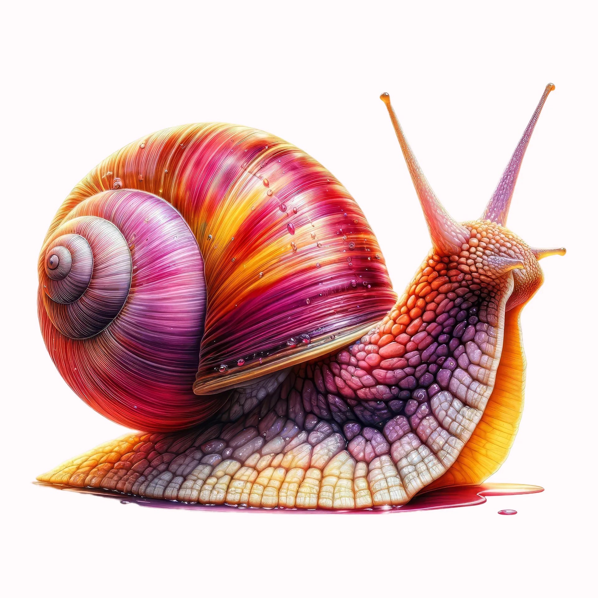 Permanent Sticker Schnecke Rosa Rot