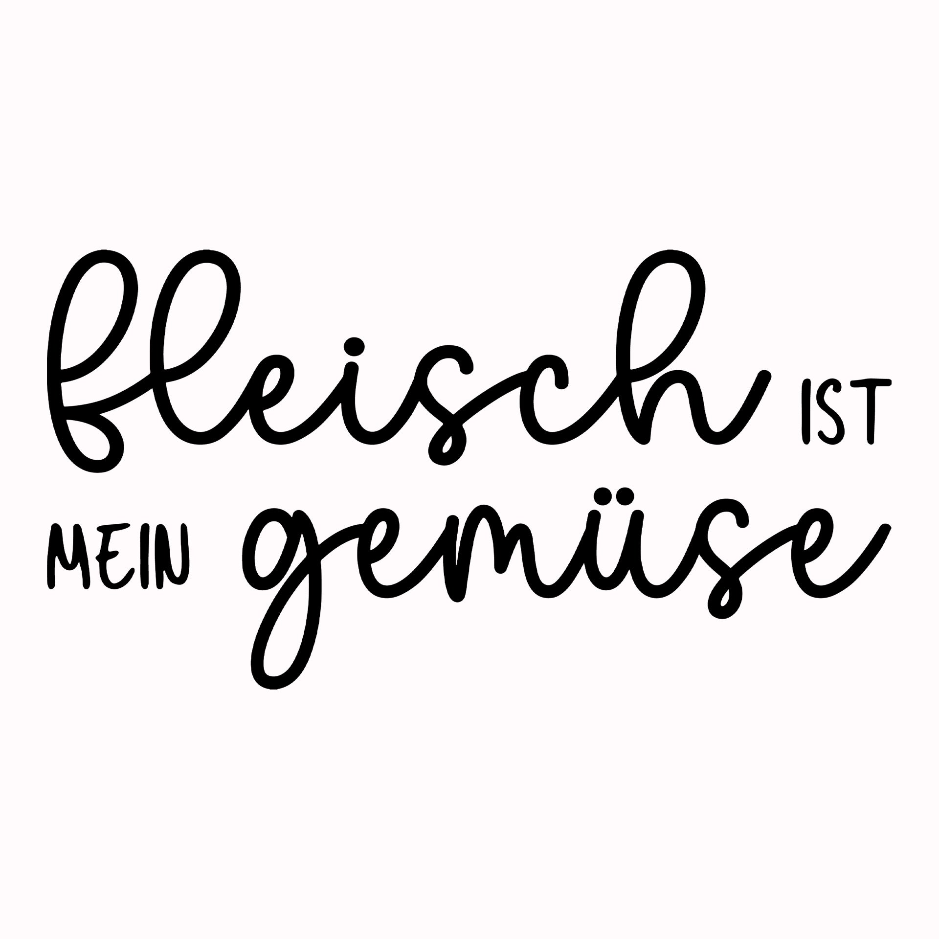 Permanent Sticker Schriftzug Fleisch ist mein Gemüse
