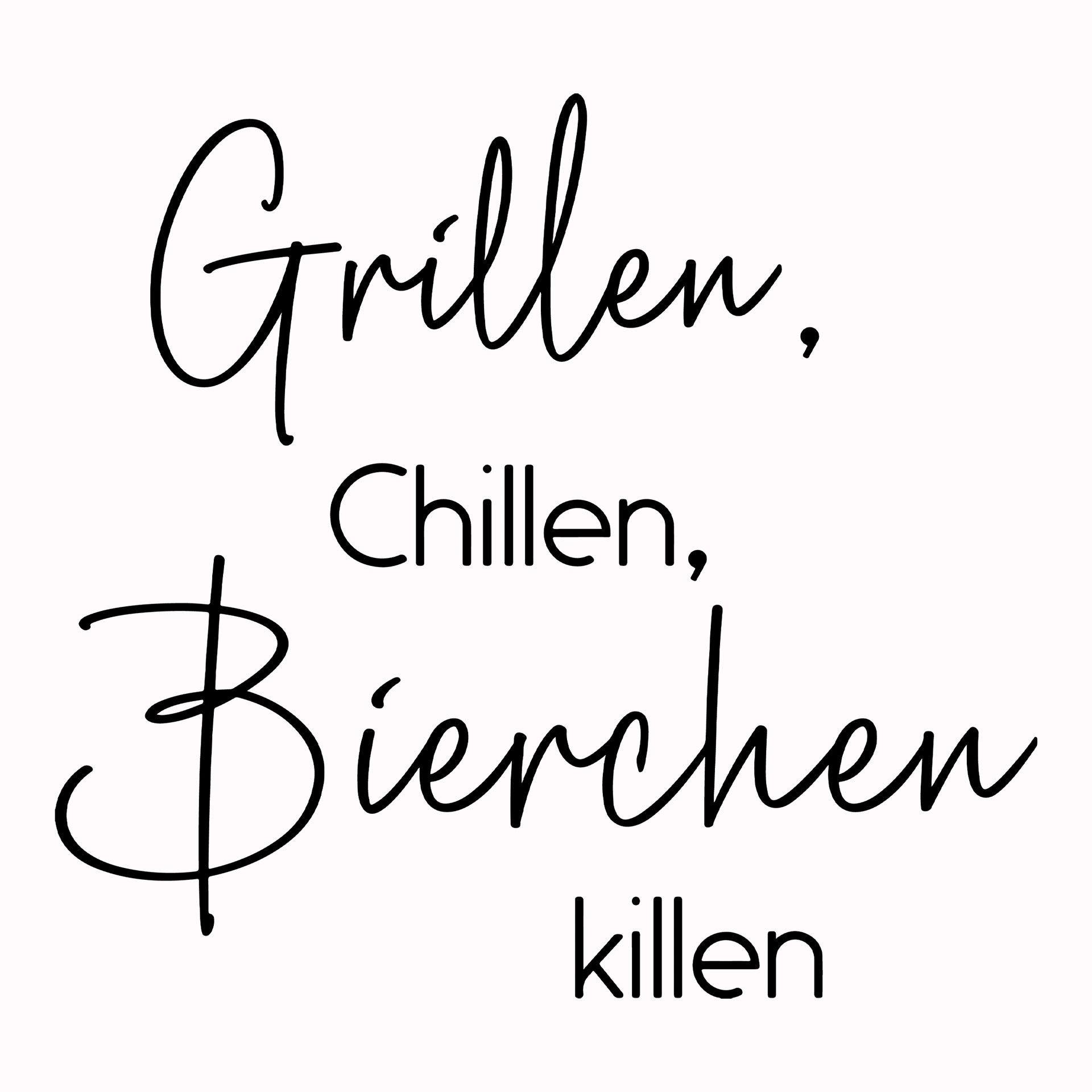 Permanent Sticker Schriftzug grillen, chillen
