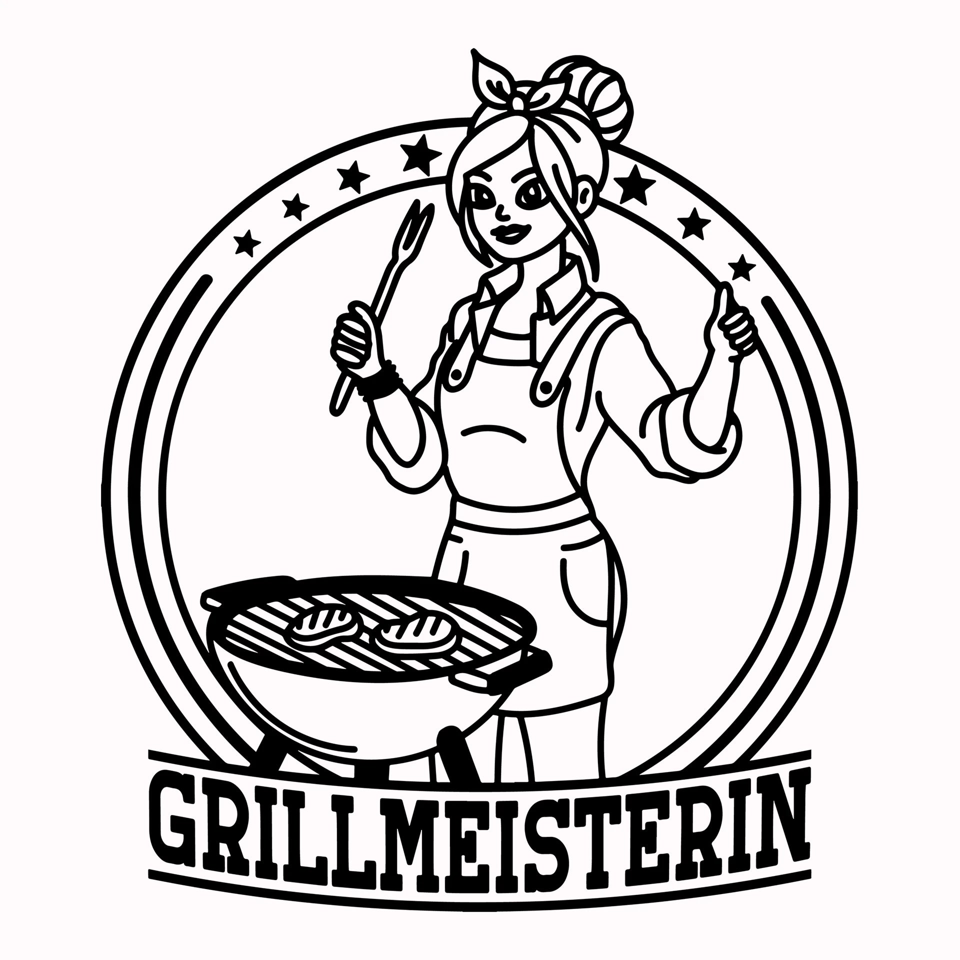 Permanent Sticker Schriftzug Grillmeisterin
