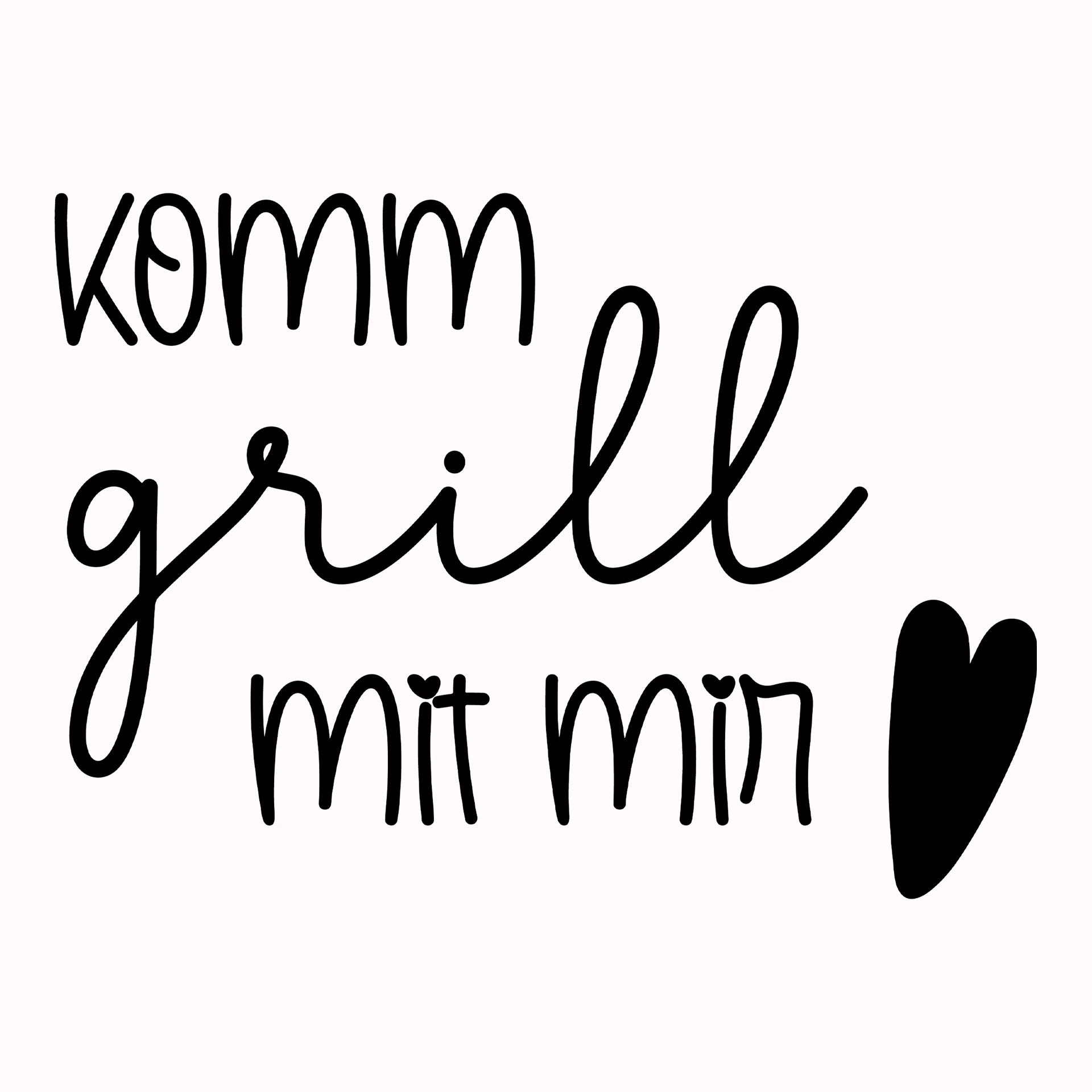 Permanent Sticker Schriftzug Komm grill mit mir