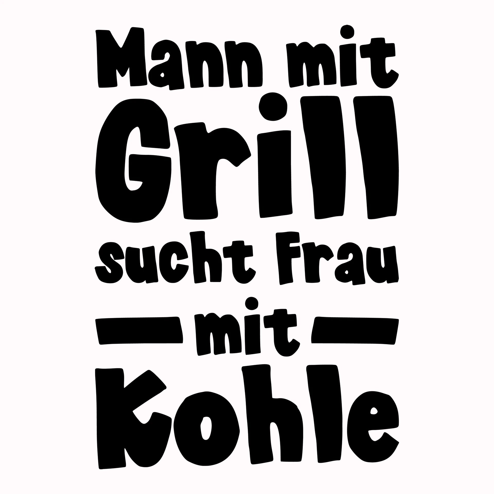 Permanent Sticker Schriftzug Mann mit Grill