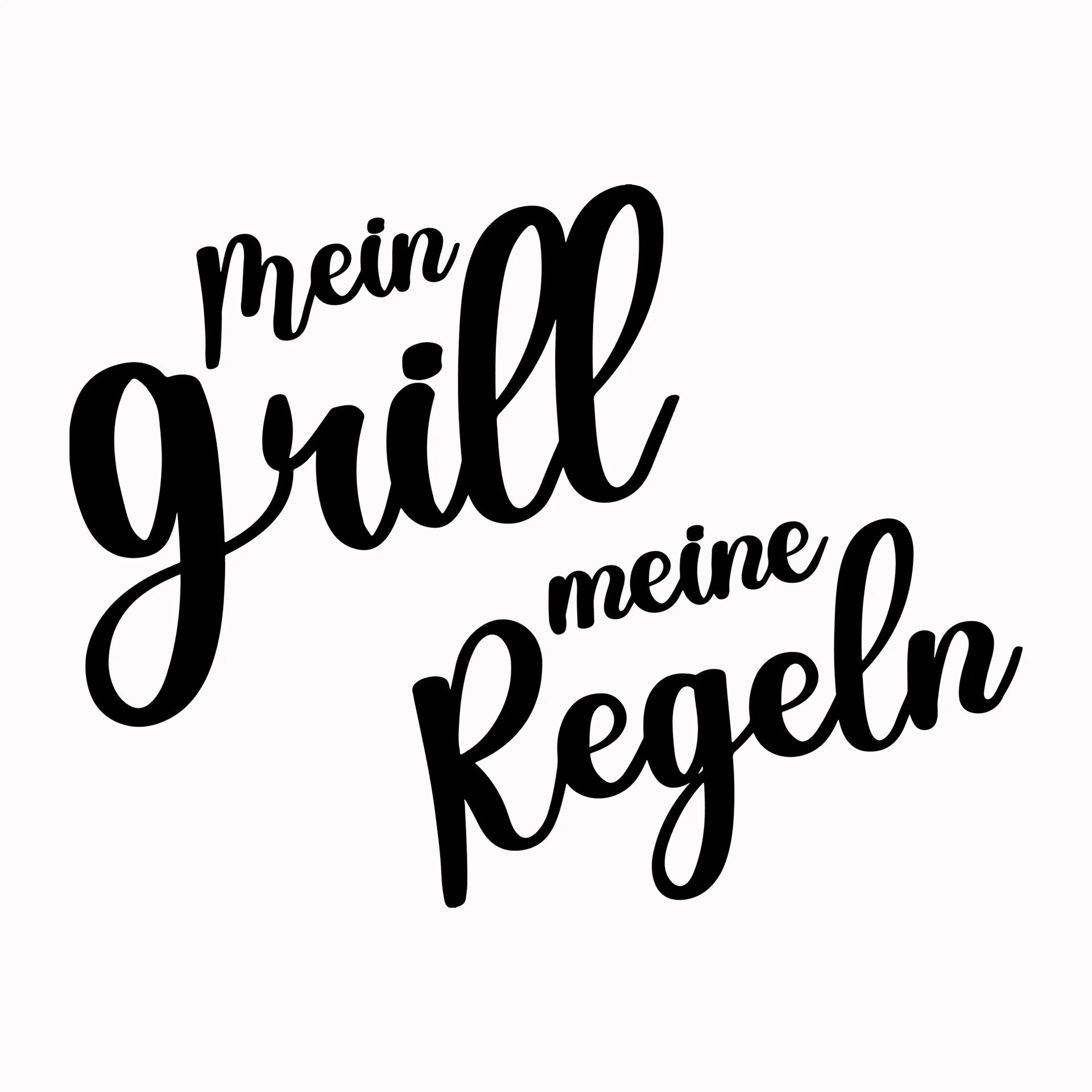 Permanent Sticker Schriftzug Mein Grill, meine Regeln