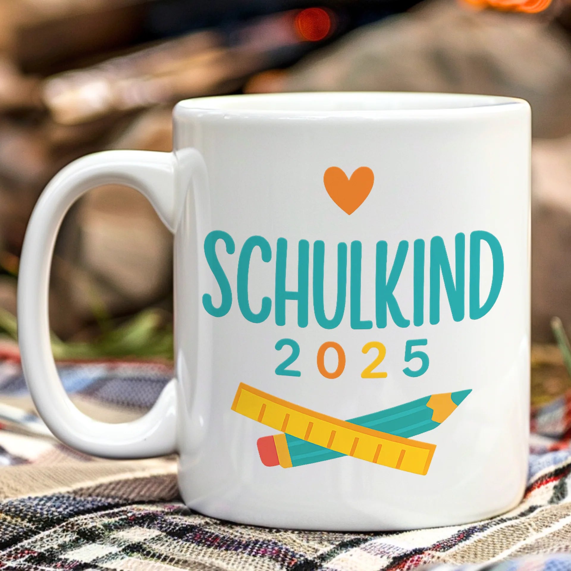 Permanent Sticker Schulkind 2025 Stift und Lineal