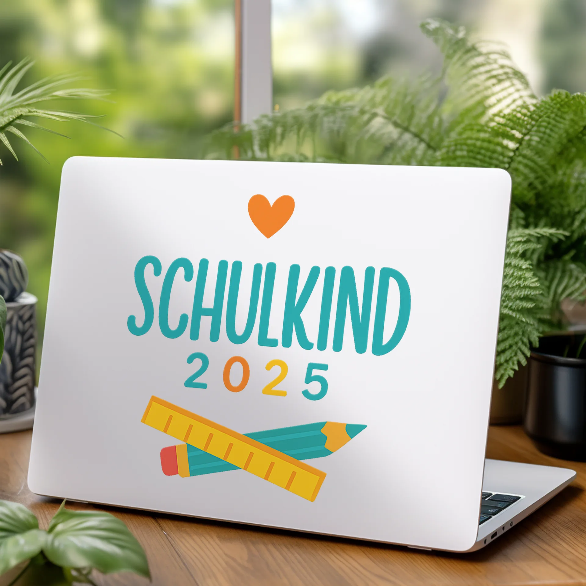 Permanent Sticker Schulkind 2025 Stift und Lineal
