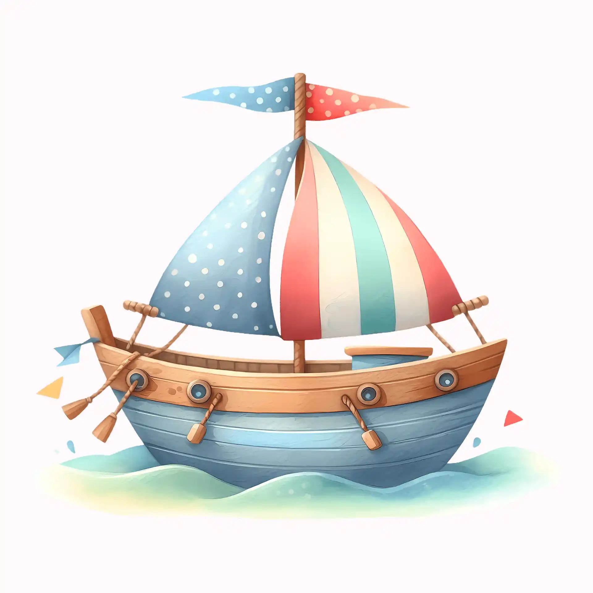 Permanent Sticker Segelboot Bunte Brise