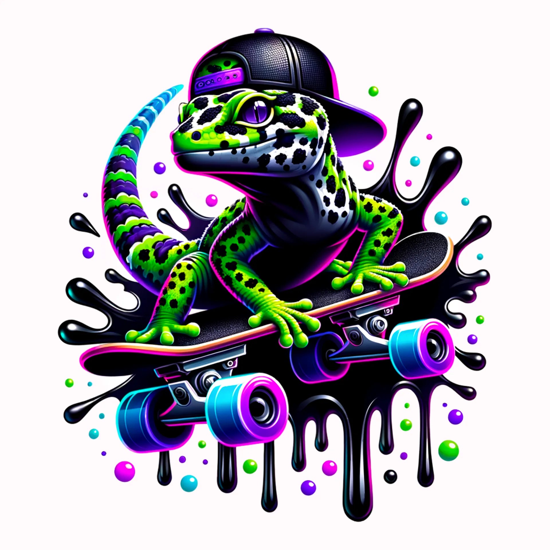 Permanent Sticker Skater Gekko Nio