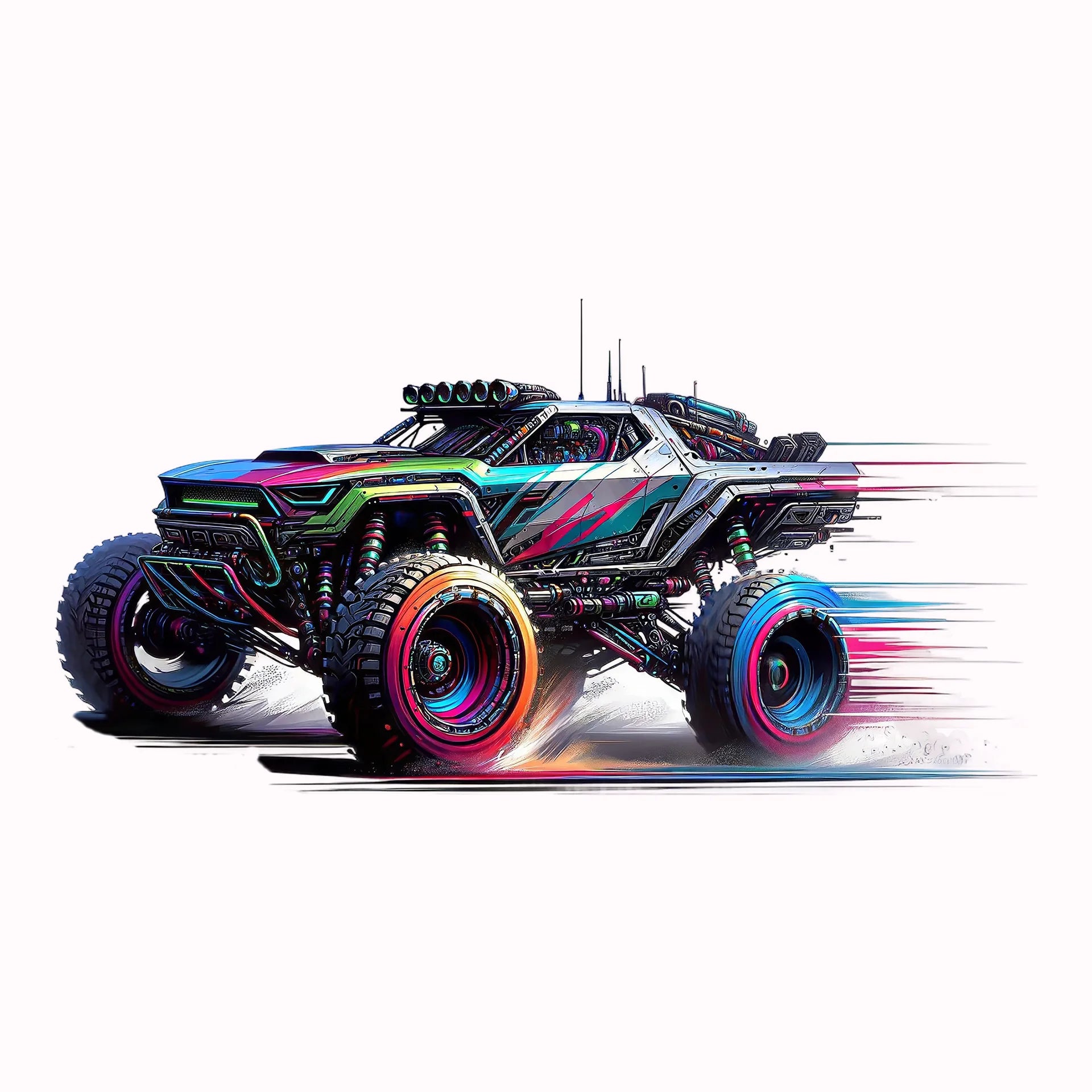 Permanent Sticker Splash Racer Truck