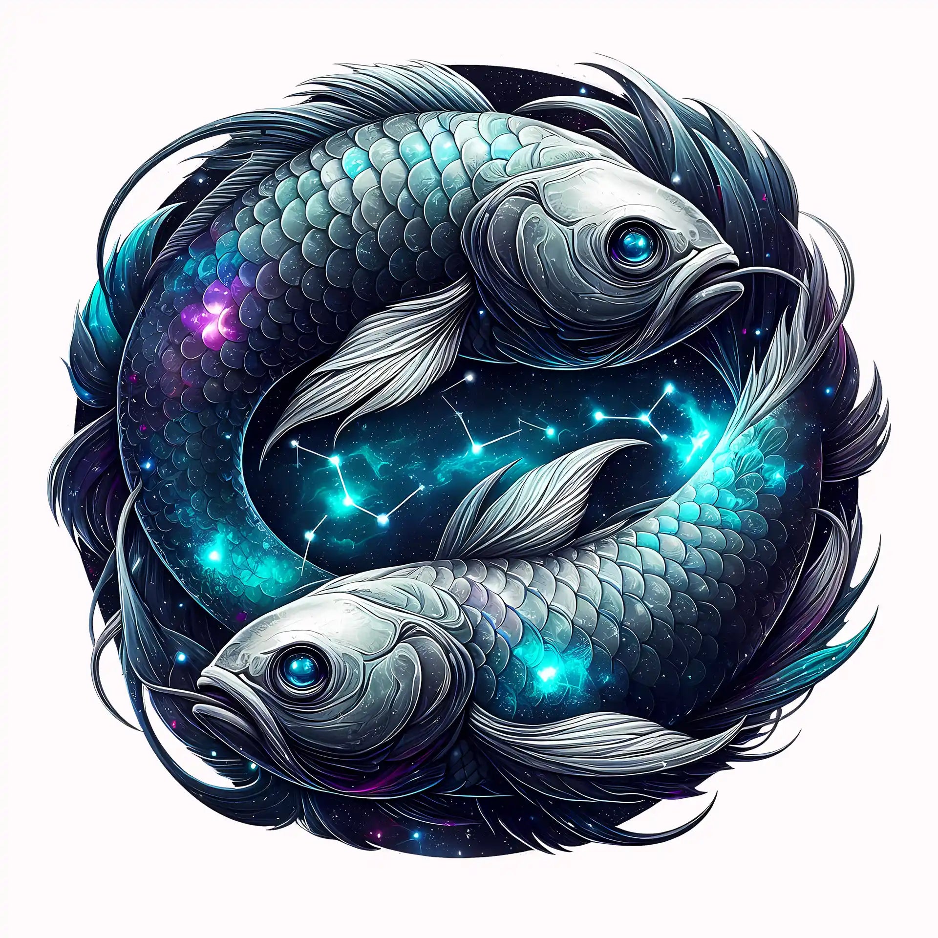 Permanent Sticker Sternzeichen Galaktische Fische