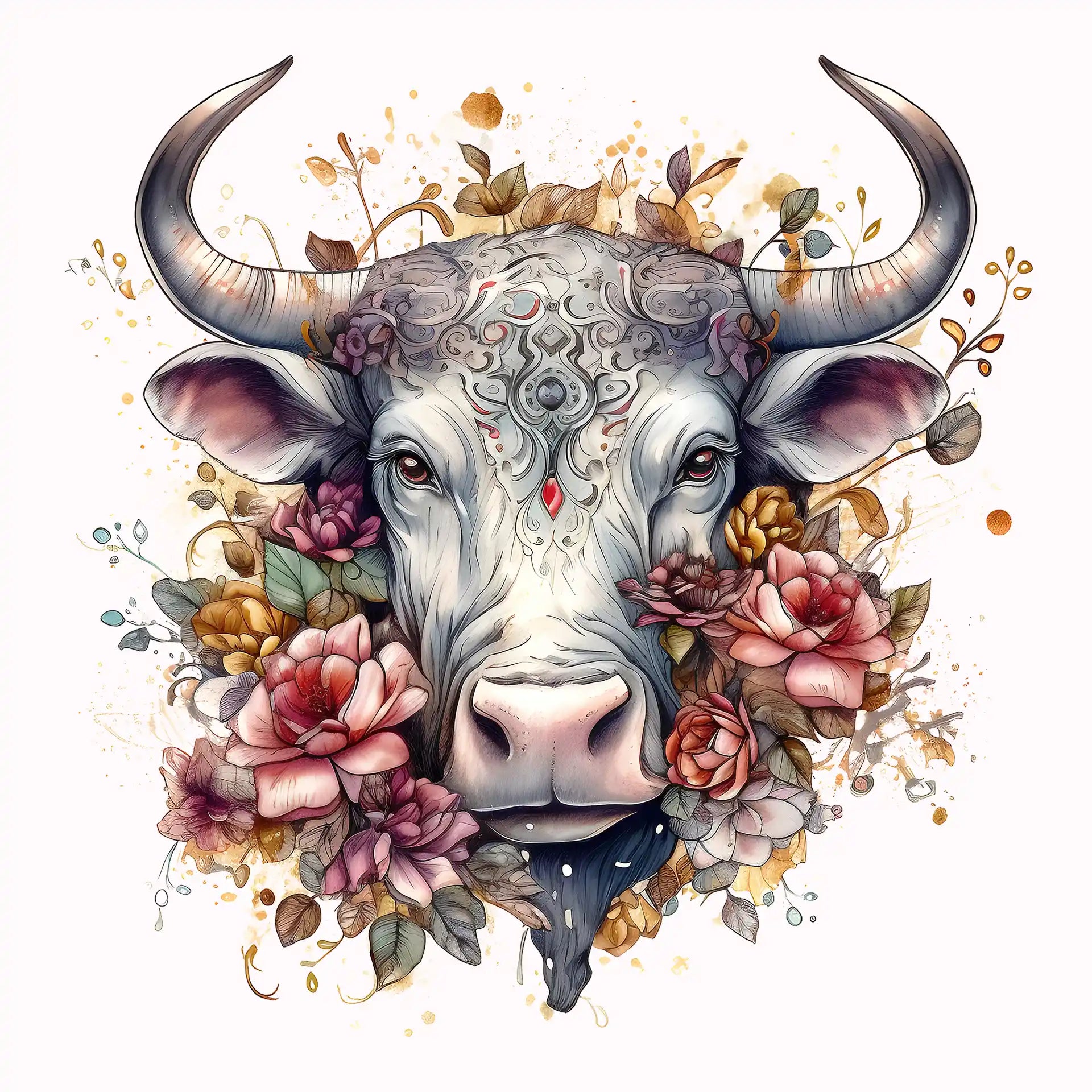 Permanent Sticker Sternzeichen Stier Blütenrausch