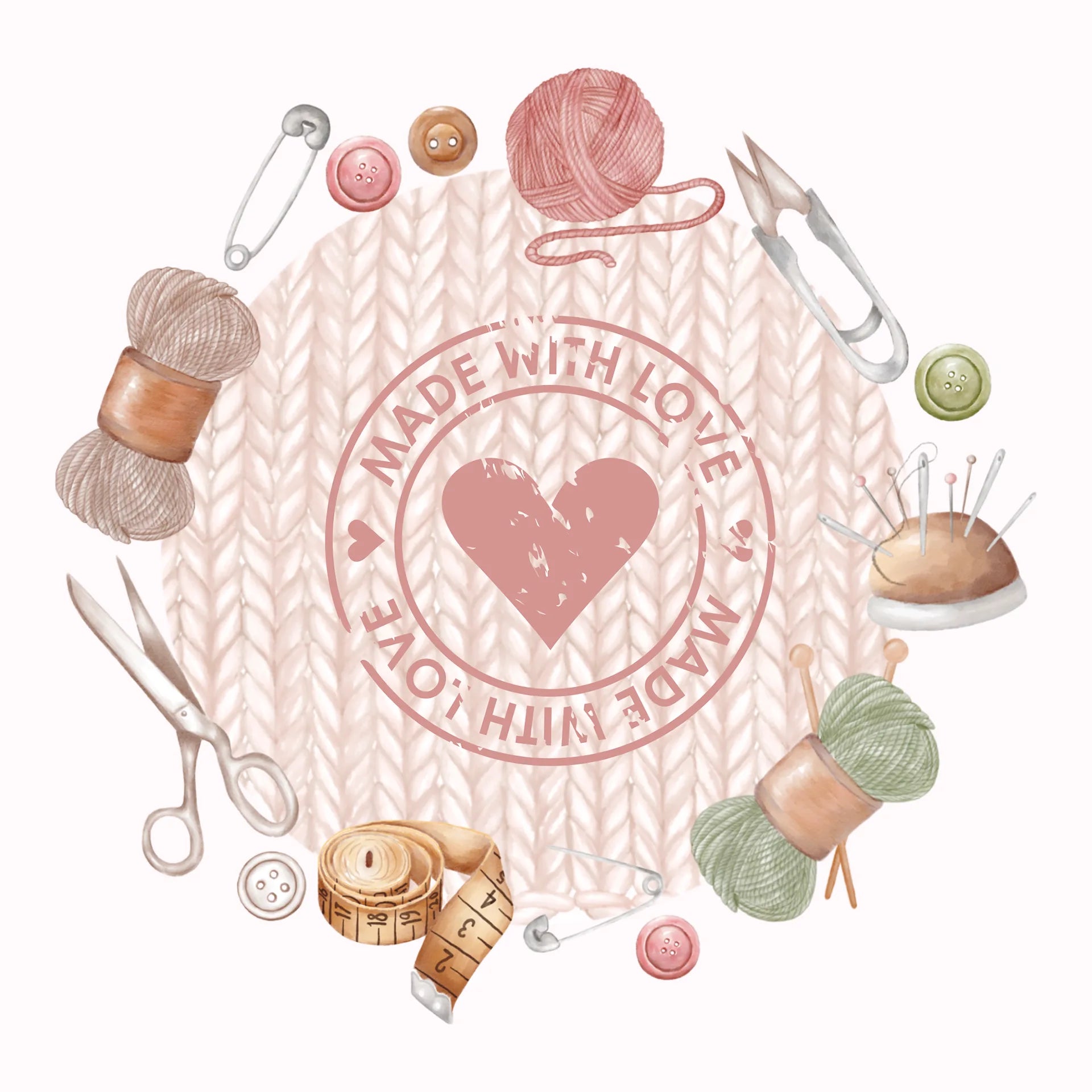 Permanent Sticker Stricken Handmade with Love