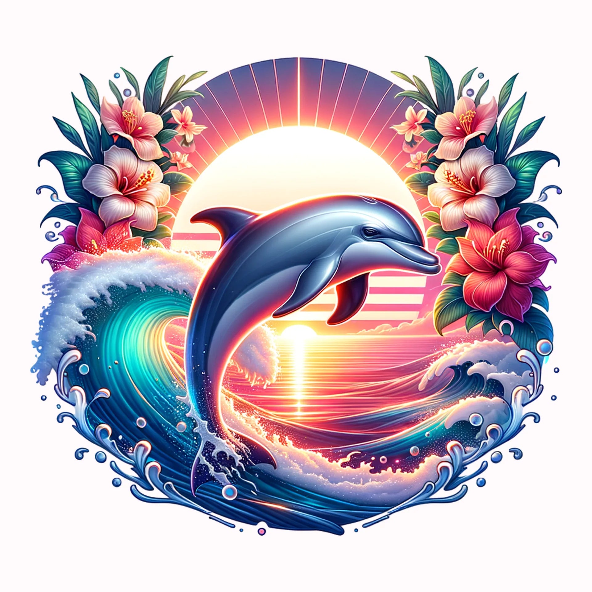 Permanent Sticker Sunset Delfin