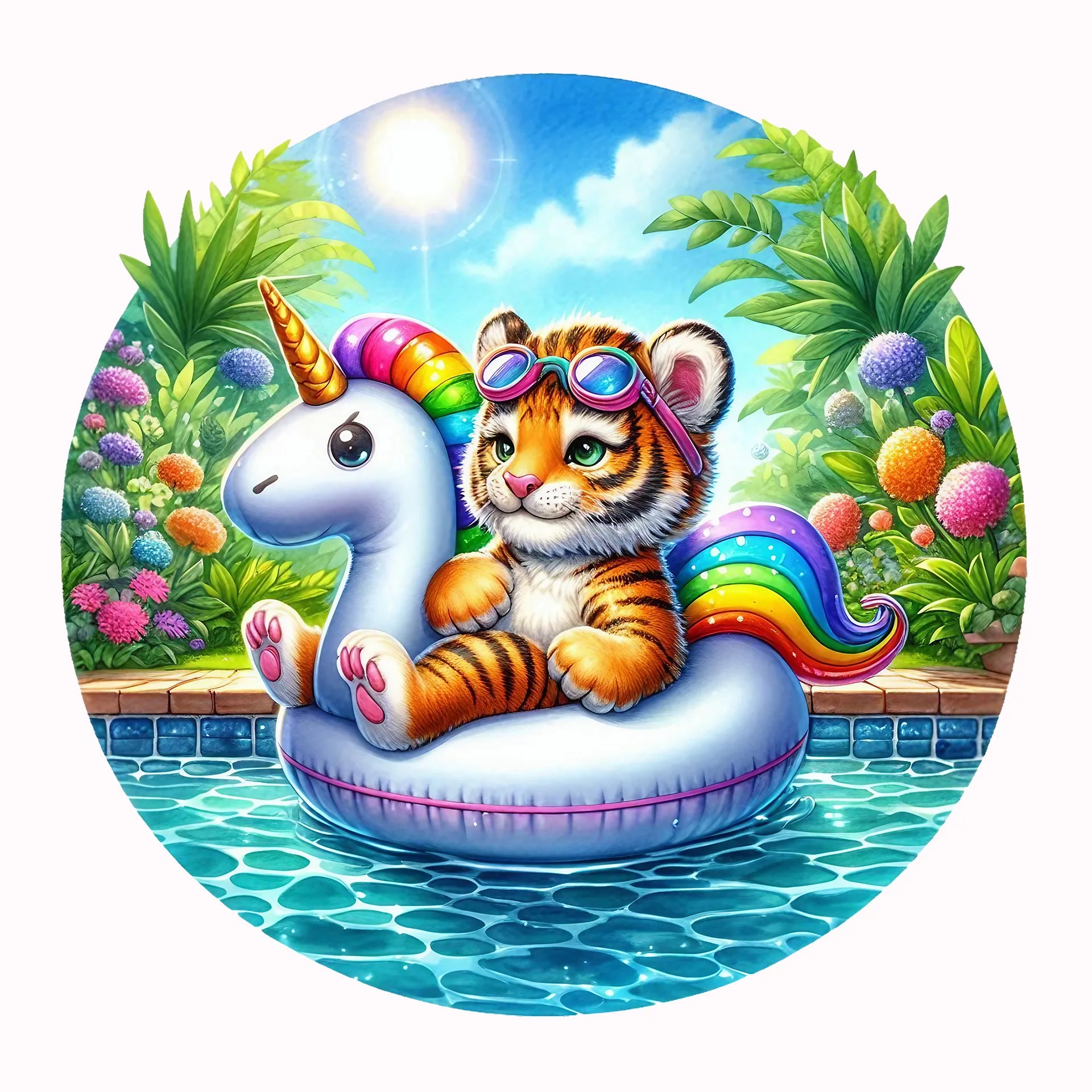 Permanent Sticker Tiger Planschvergnügen
