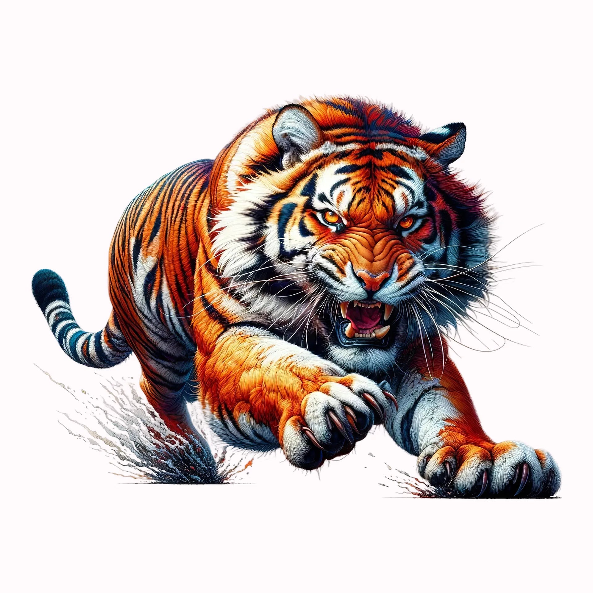 Permanent Sticker Tiger stürmischer Jäger