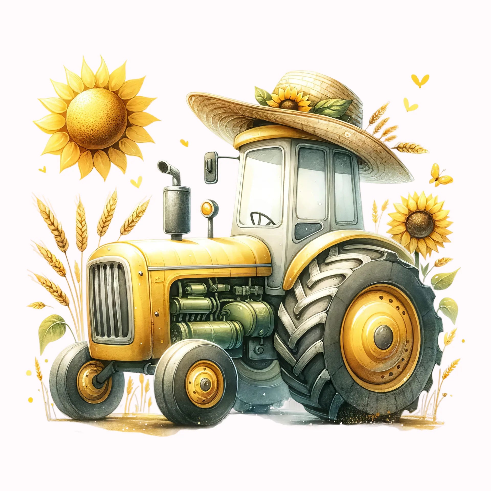 Permanent Sticker Traktor Sonnenblumentraum