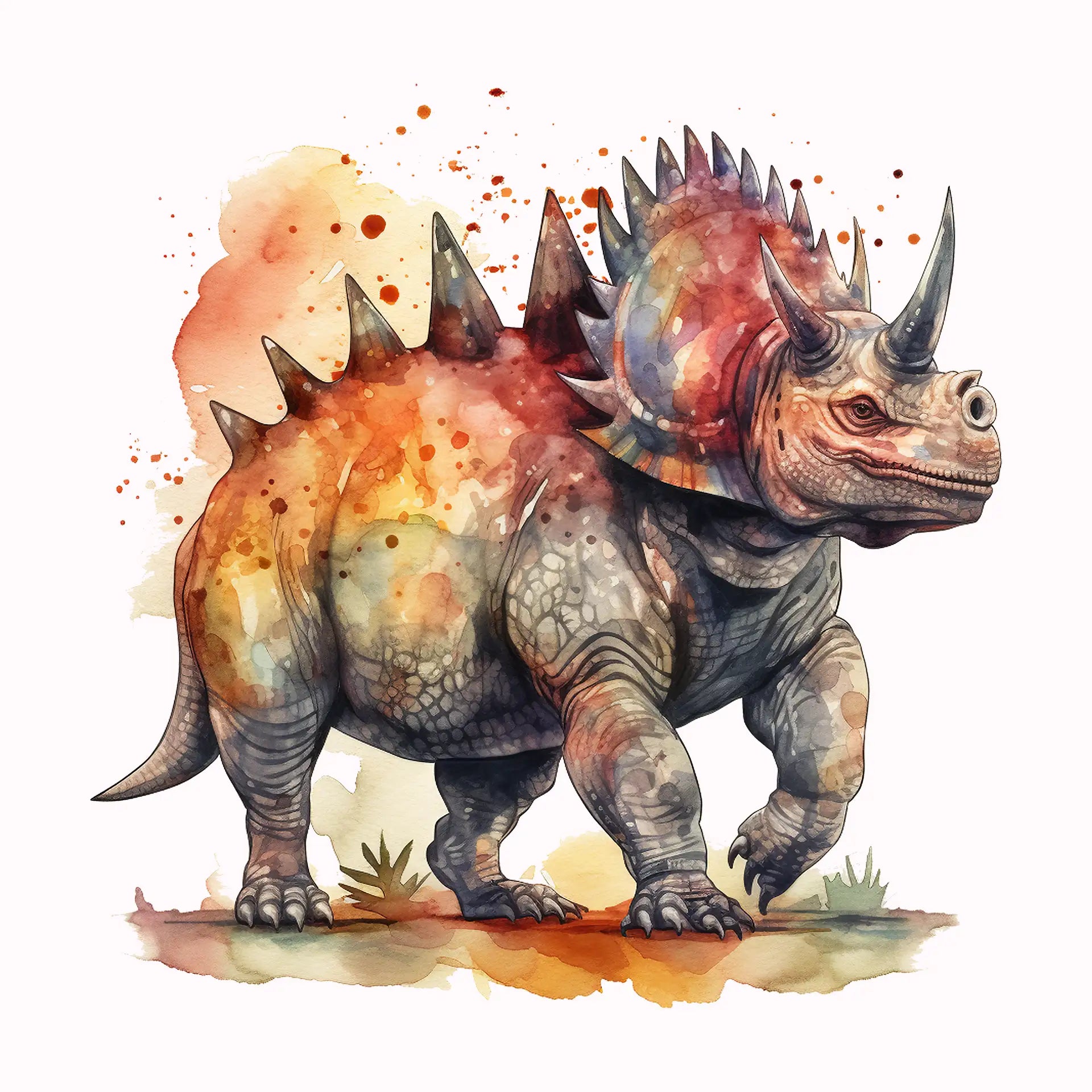 Permanent Sticker Triceratops Dinosaurier