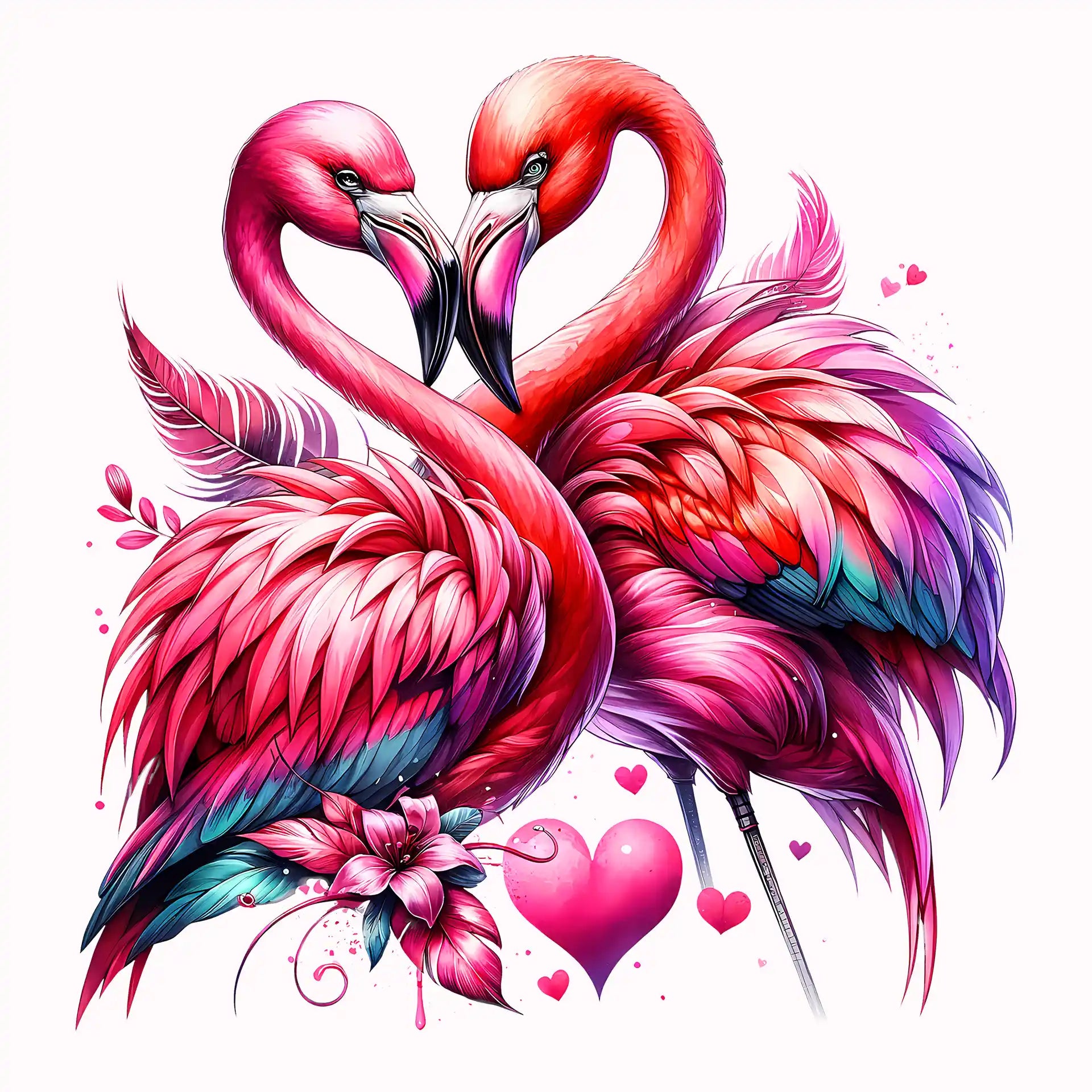 Permanent Sticker Verliebte Flamingos