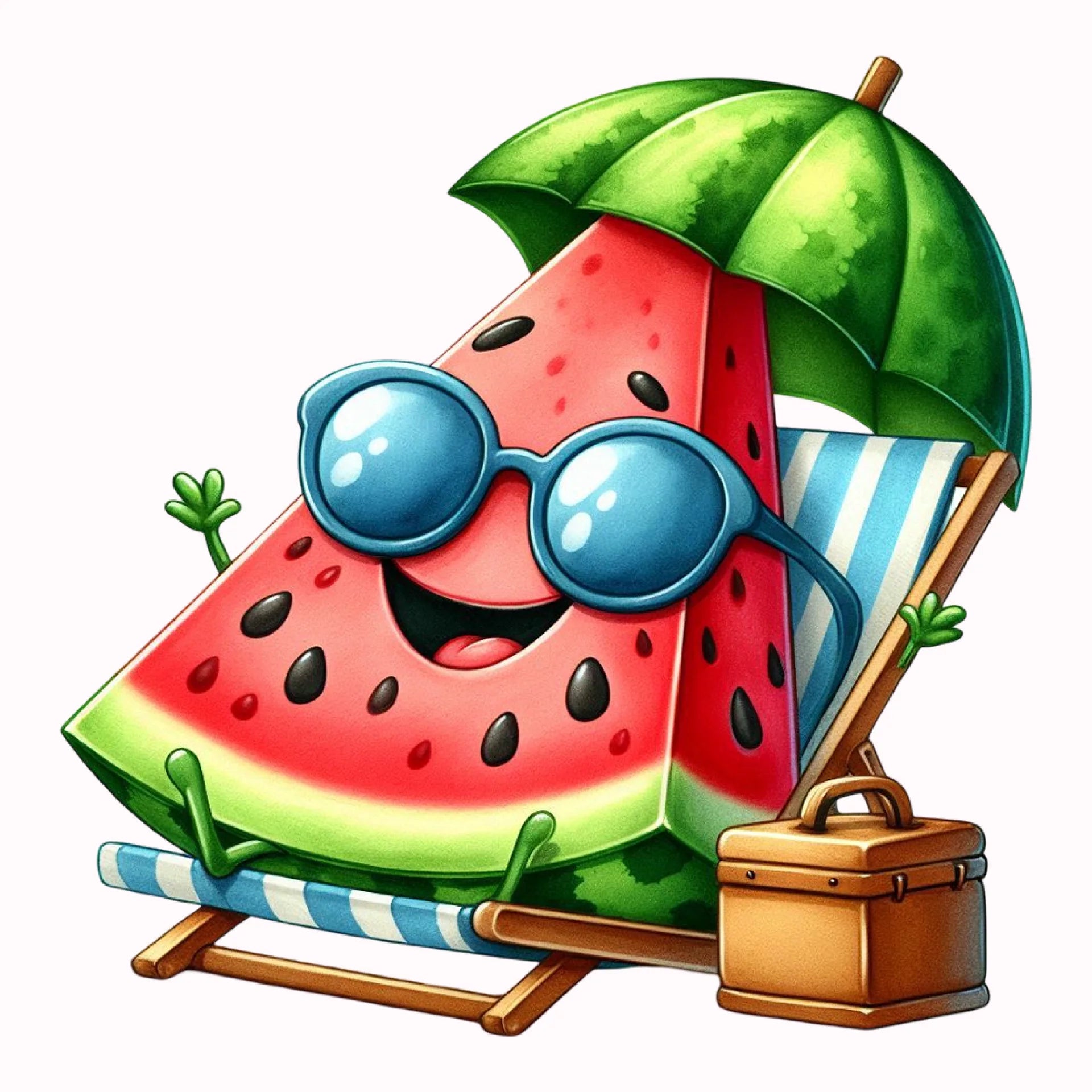 Permanent Sticker Wassermelone im Urlaub