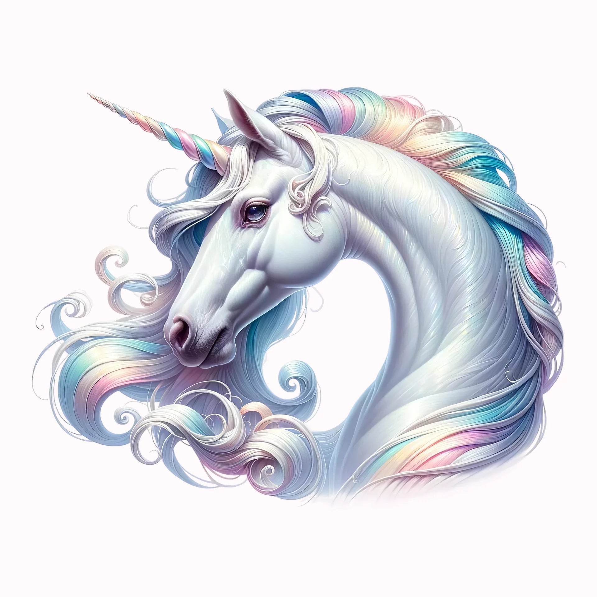 Permanent Sticker Weißes Regenbogen Einhorn