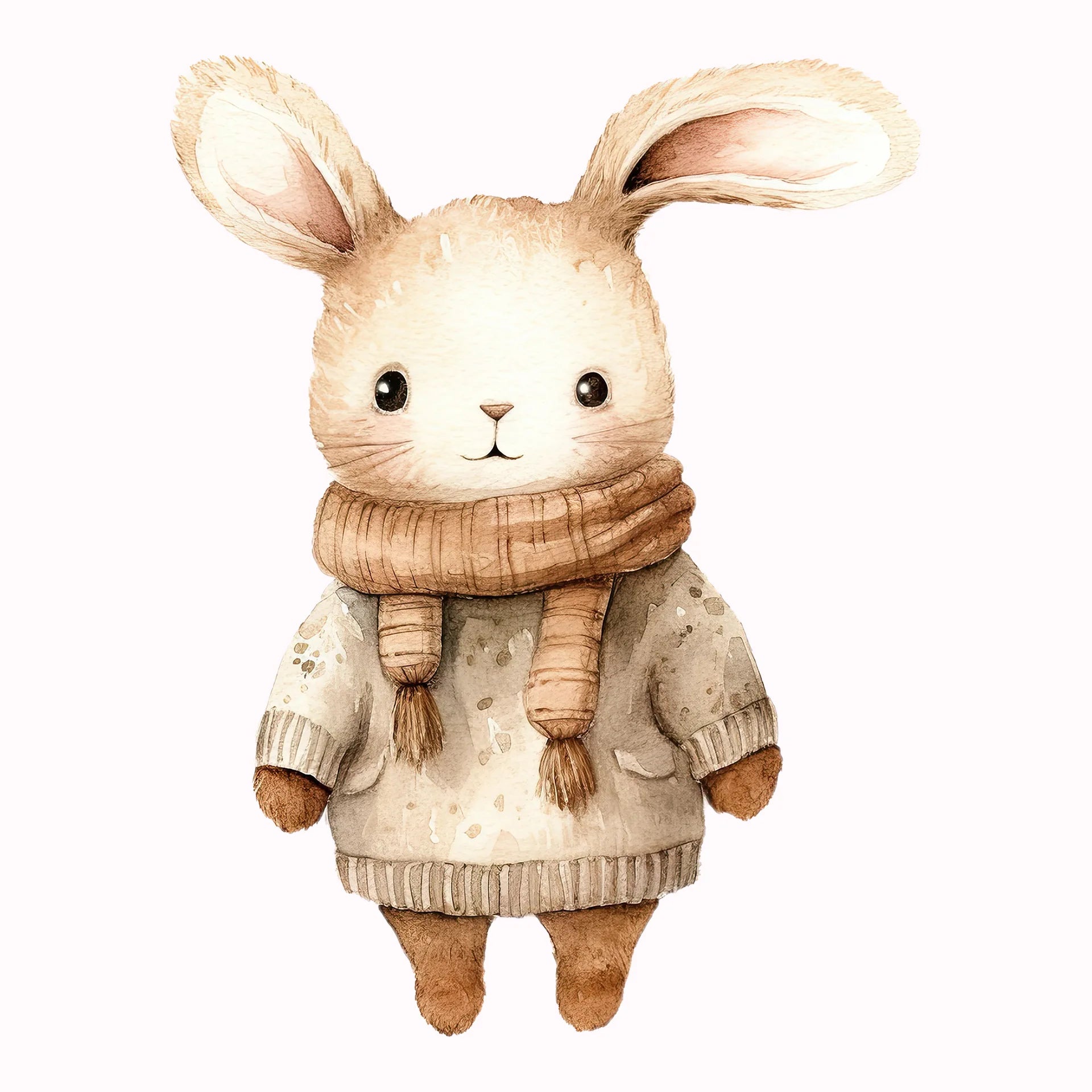 Permanent Sticker Winter Hase Beige