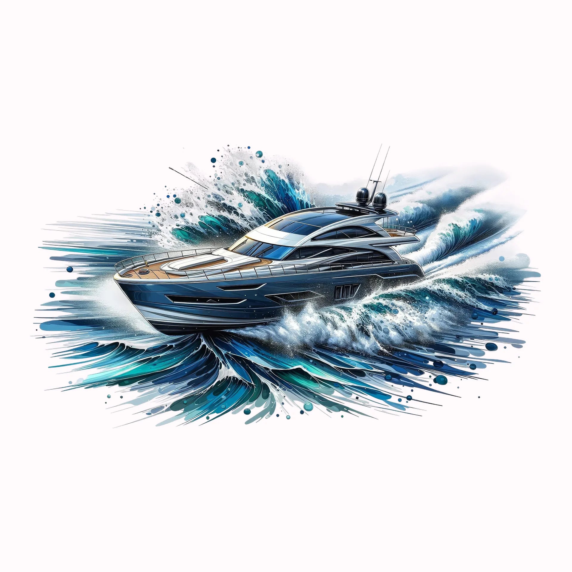 Permanent Sticker Yacht Wellenbrecher
