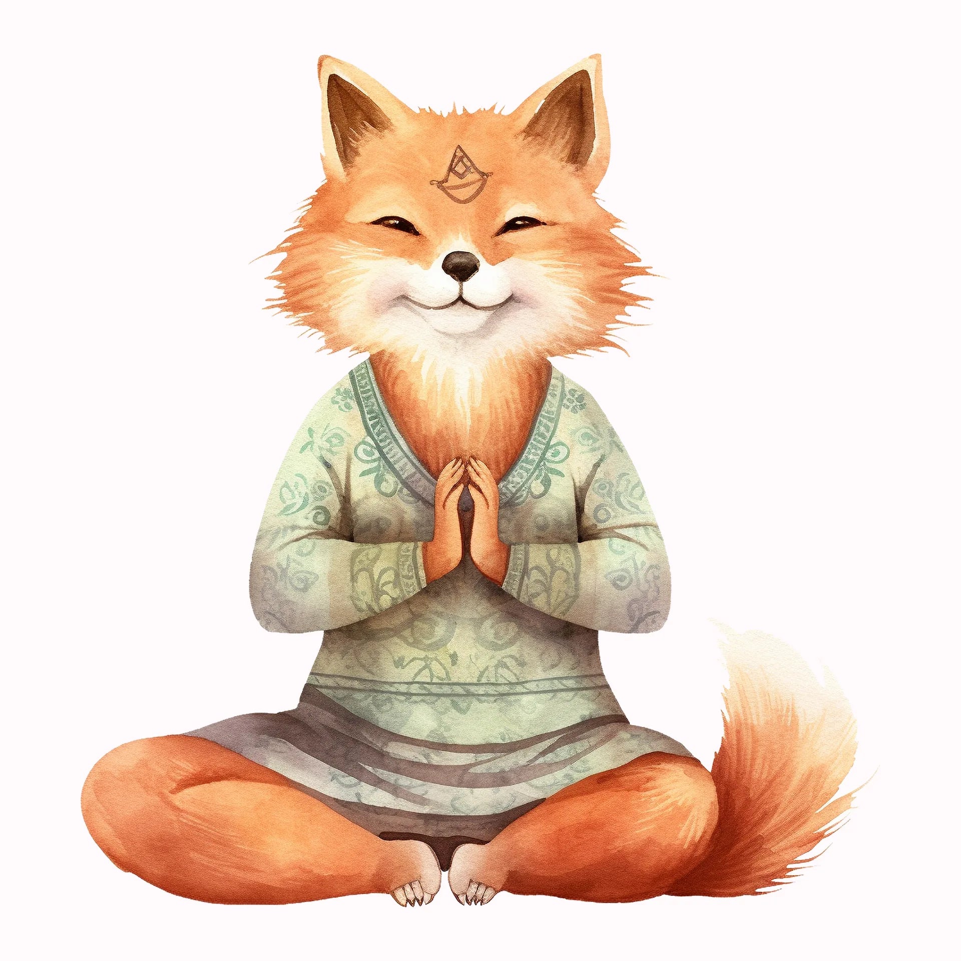 Permanent Sticker Yoga Fuchs Spirit