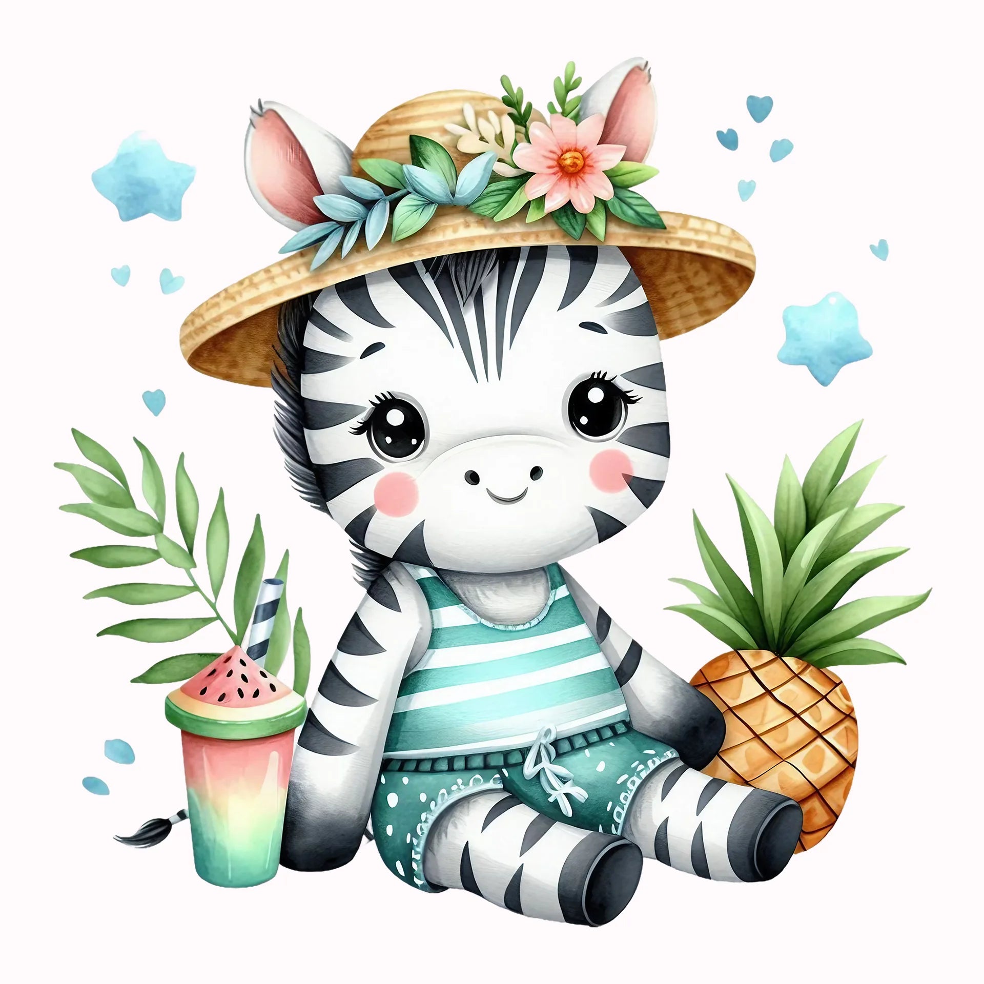 Permanent Sticker Zebra im Urlaub