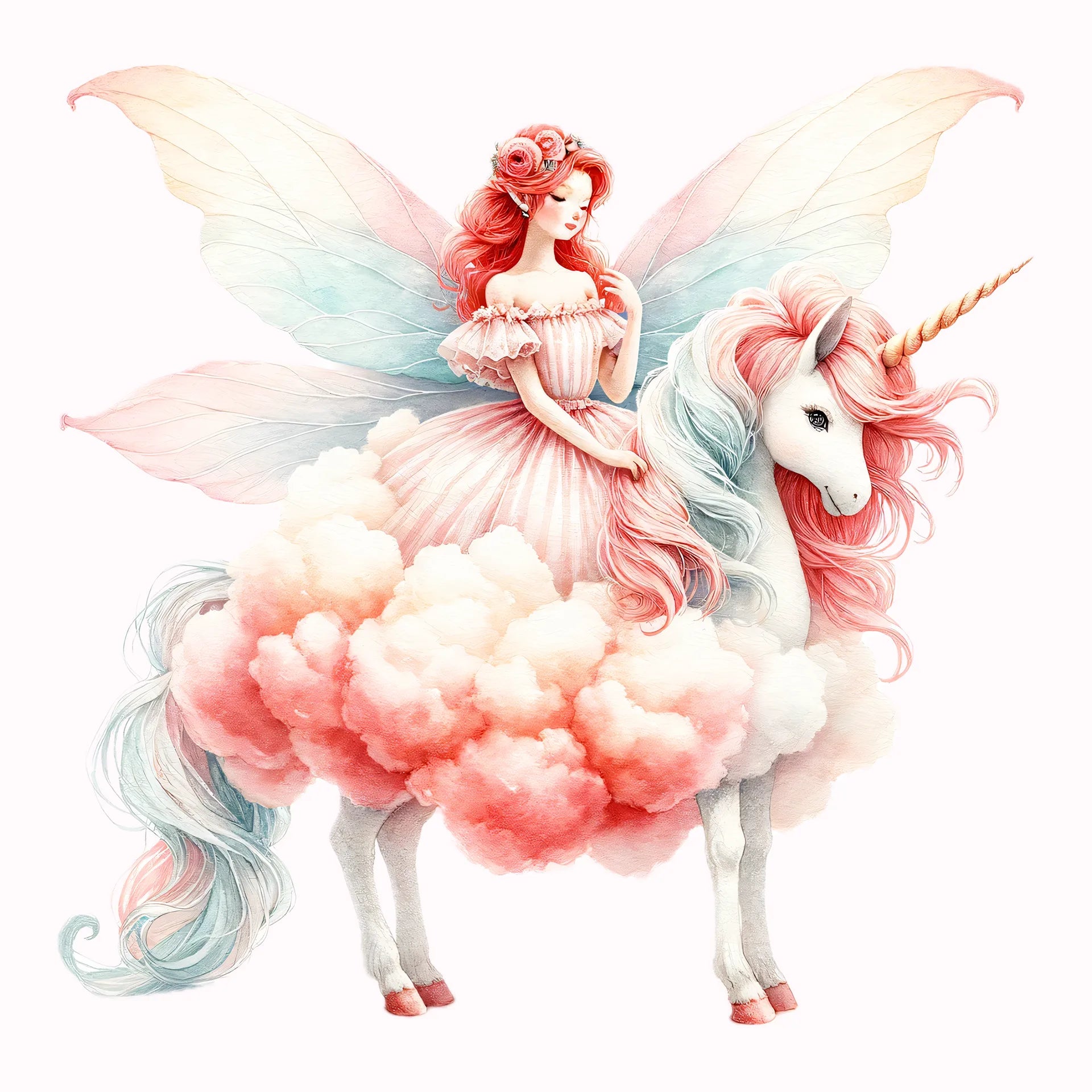 Permanent Sticker Zuckerwatten Fee Einhornritt