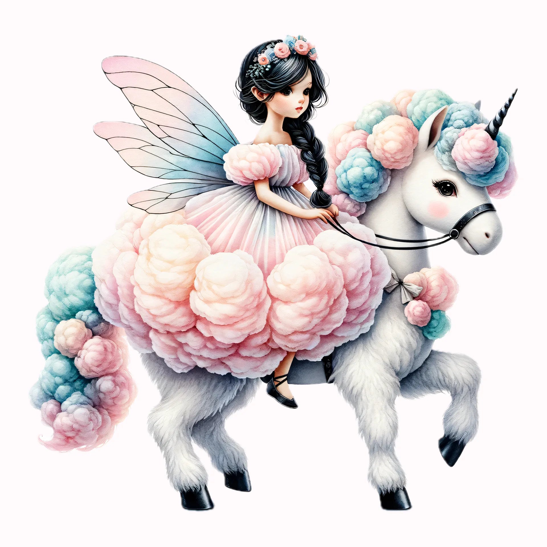 Permanent Sticker Zuckerwatten Fee Einhornschimmer
