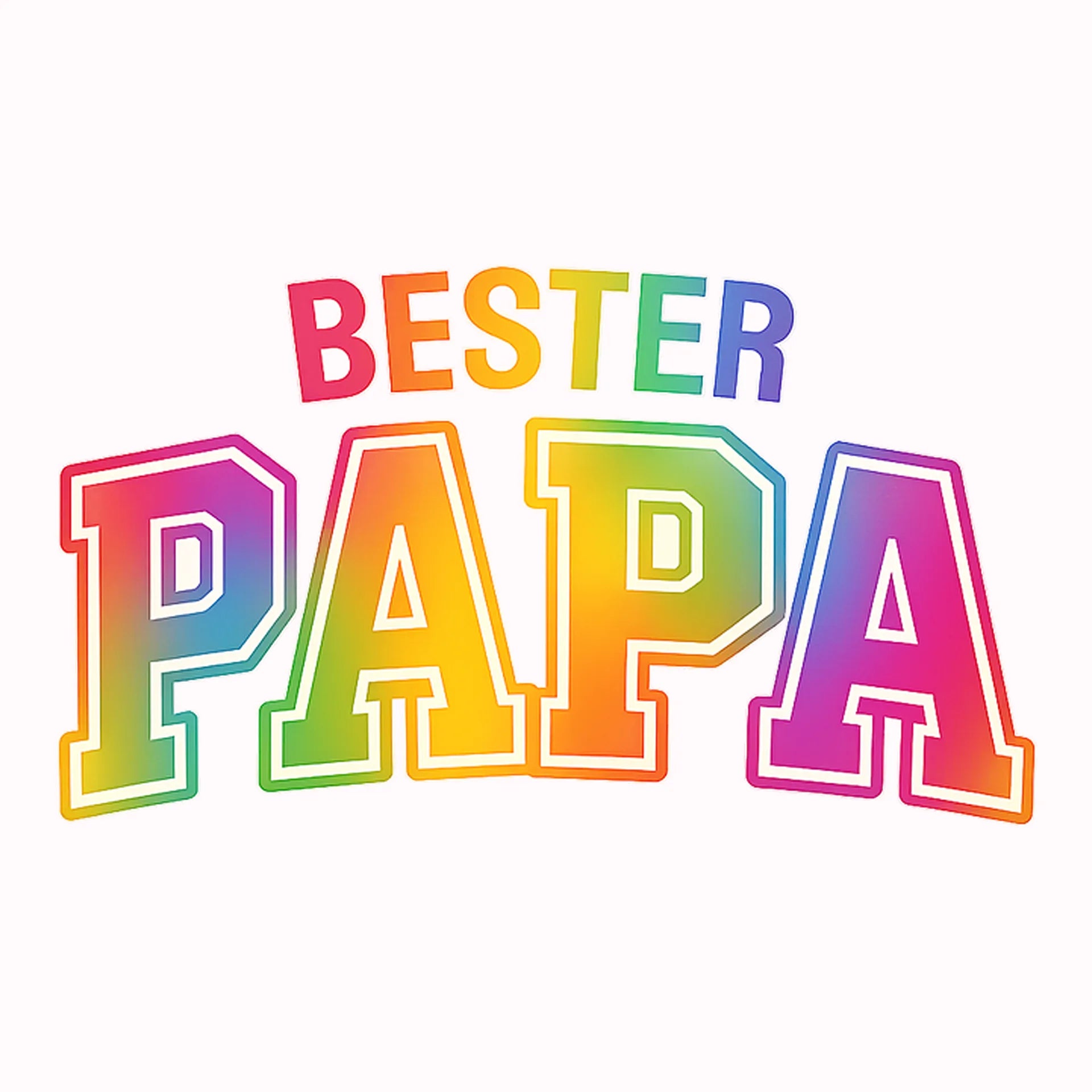 Permanent Sticker Schriftzug bester Papa bunt