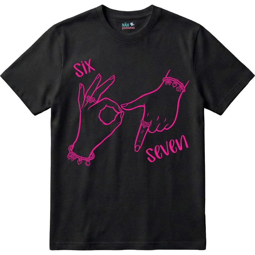 Six Seven Hände – Kinder T-Shirt mit Namen | 67 Meme personalisierbar