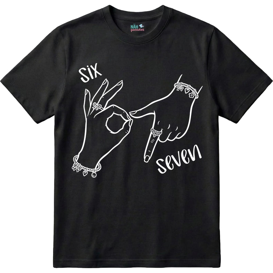 Six Seven Hände – Kinder T-Shirt mit Namen | 67 Meme personalisierbar
