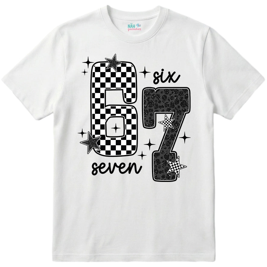 Six Seven Stars – Kinder T-Shirt mit Namen | 67 Meme personalisierbar