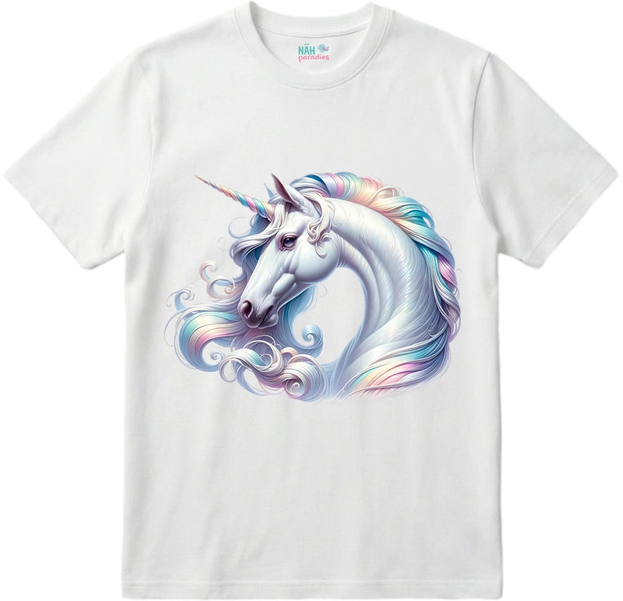 Bio T-Shirt Weißes Regenbogen Einhorn
