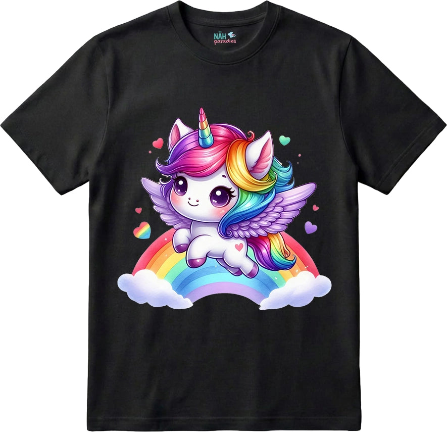 Bio T-Shirt Einhorn Regenbogenflug