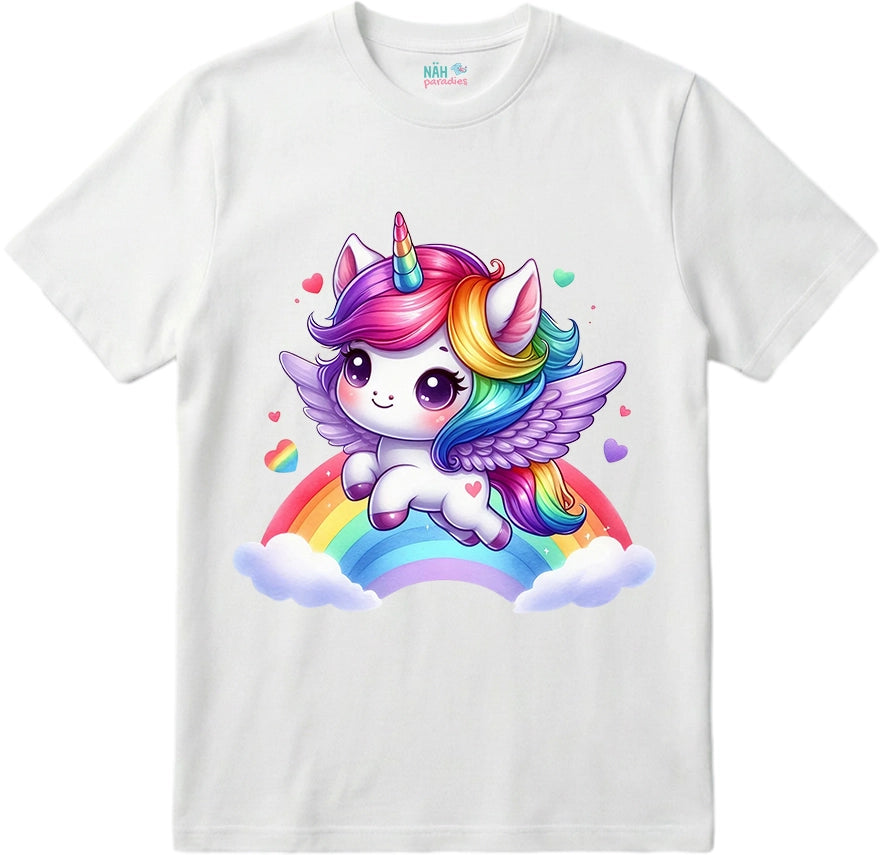 Bio T-Shirt Einhorn Regenbogenflug