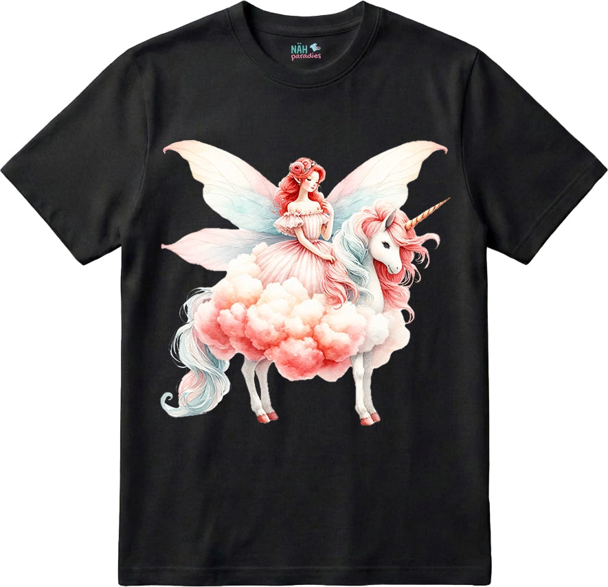 Bio T-Shirt Zuckerwatten Fee Einhornritt